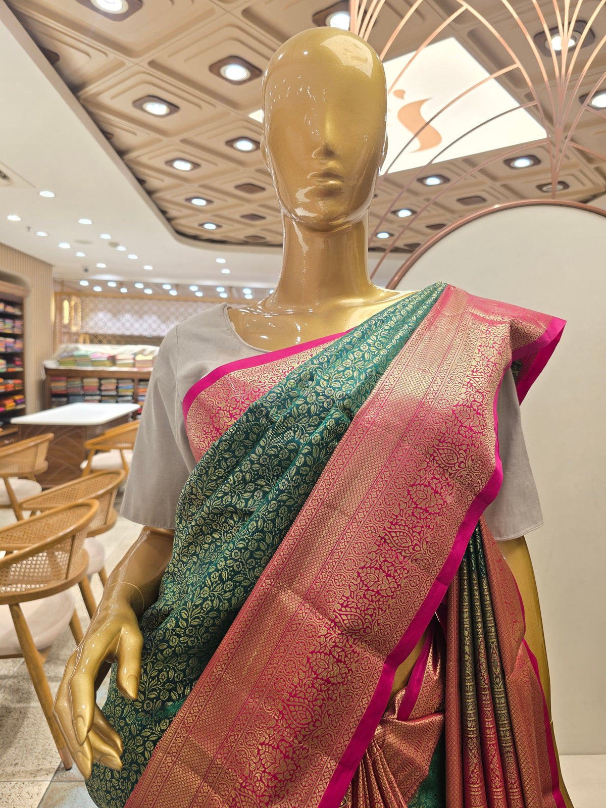 traditional Semi-Kanjivaram Silk Saree.