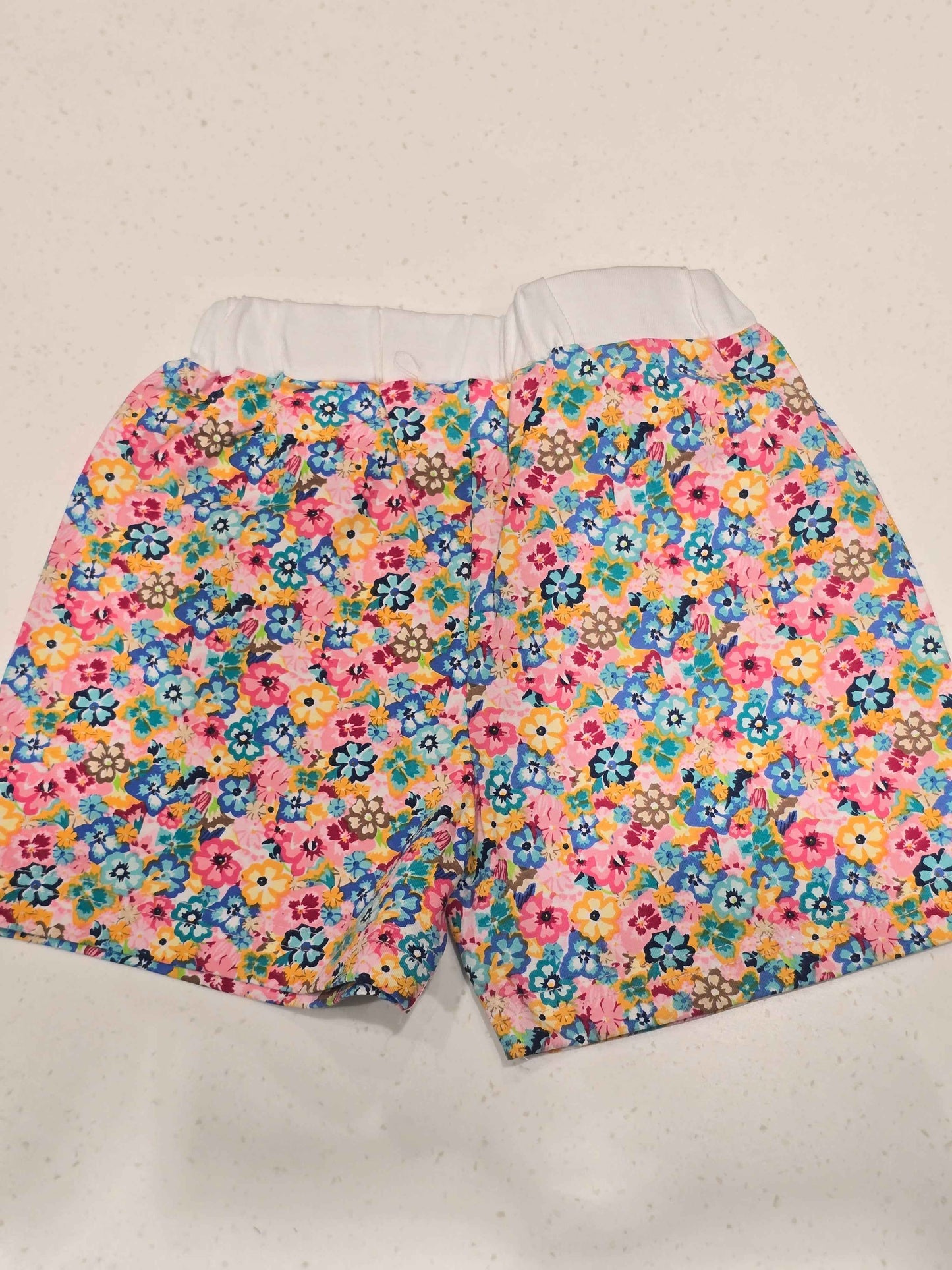 Printed Cotton shorts for baby girl with white Elasticable