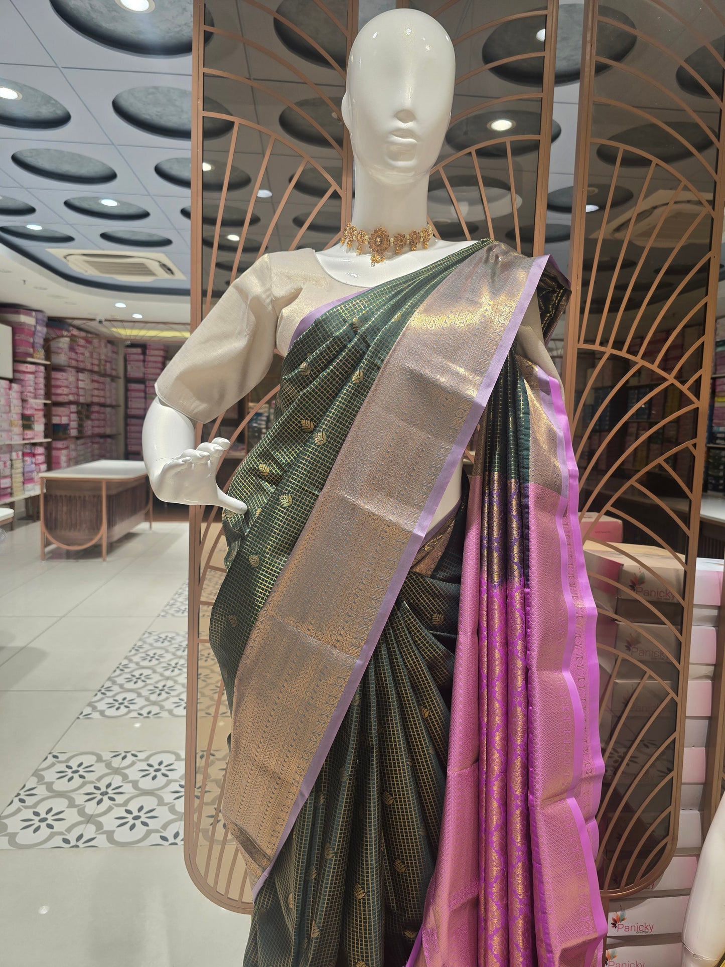 traditional Indian Kanchipuram semi-silk