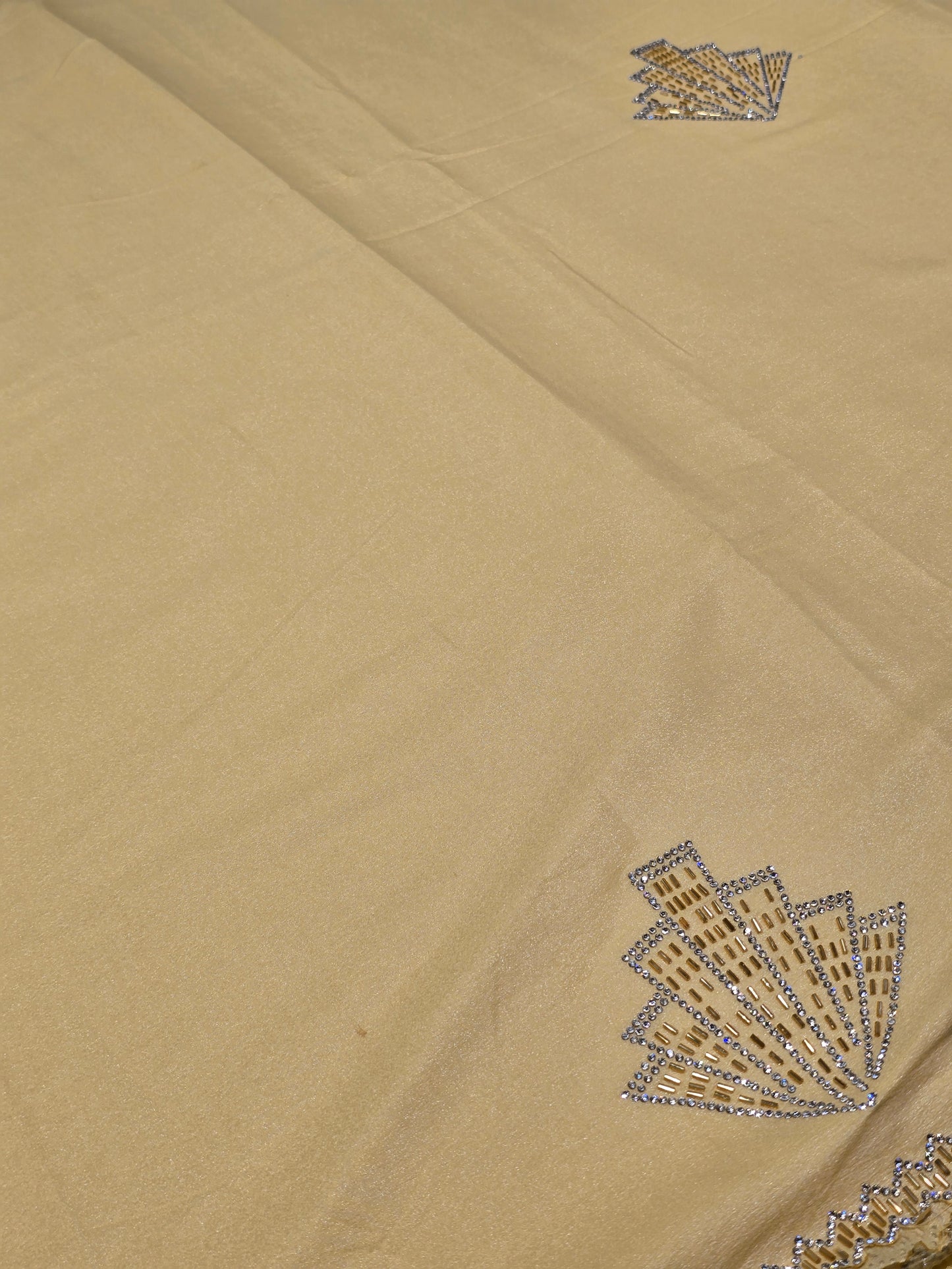 Shining Satin Saree with Stone Work & Cutwork Blouse | Elegant Party Wear Saree