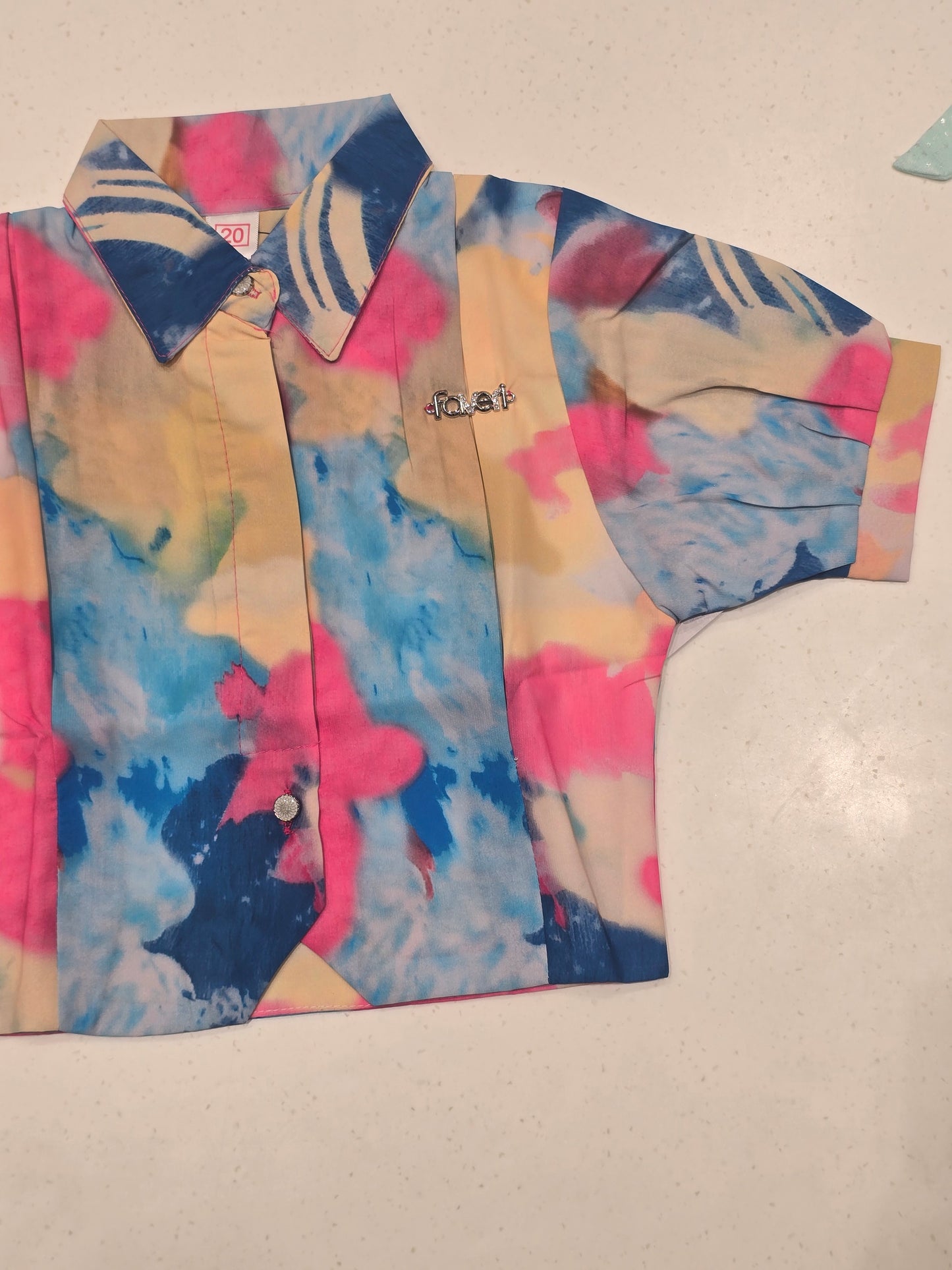 Girl Multi Colour Fancy Chiffon Shirt