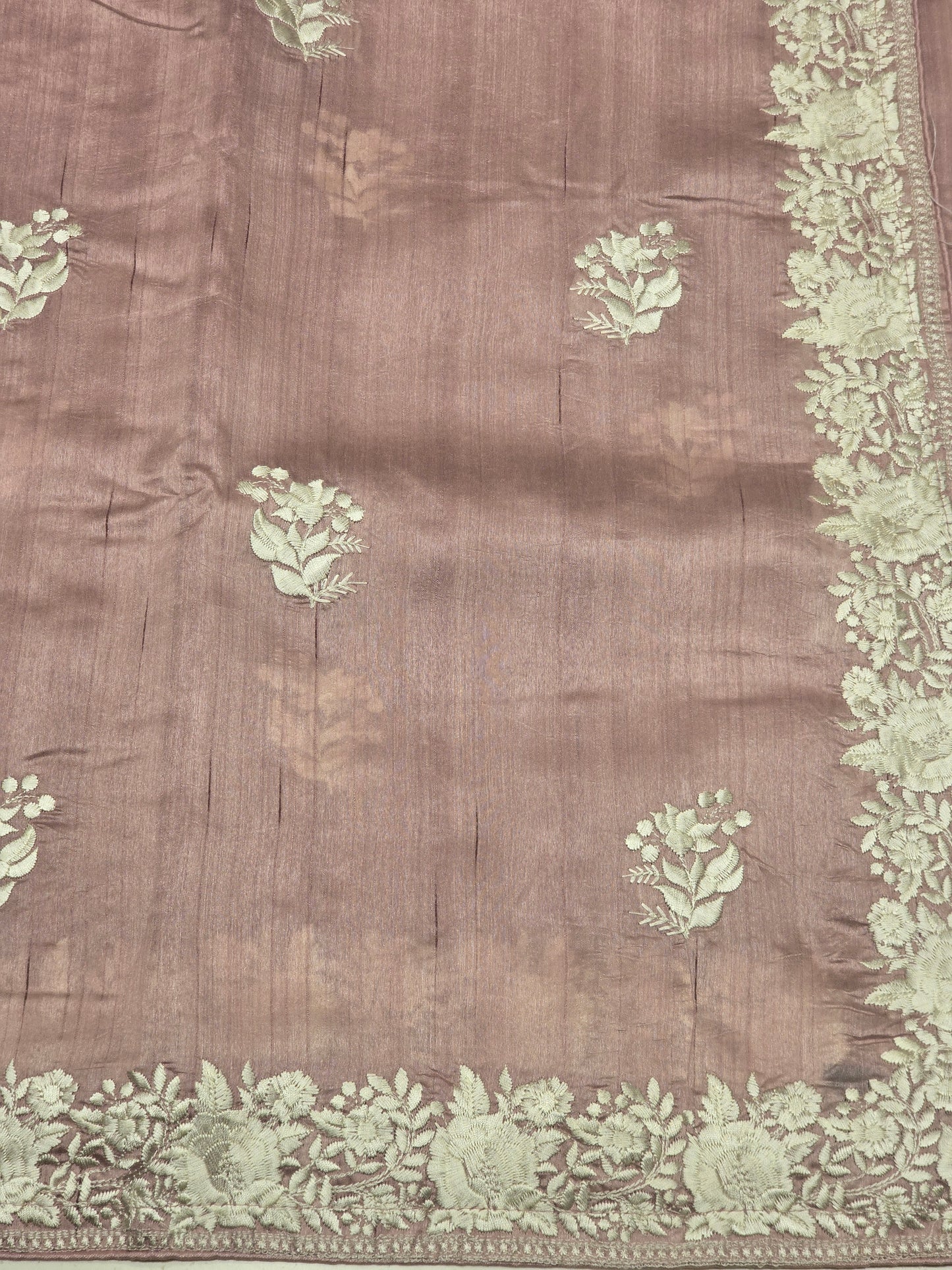 Peach Onion Pink Tussar Saree with Jute Finish