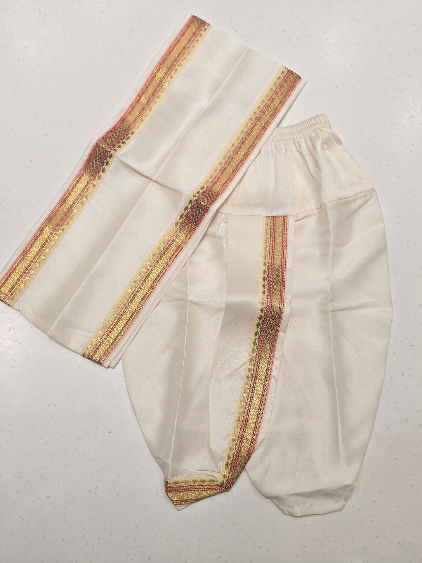 Blue Semi Silk Dhoti Set for Boys