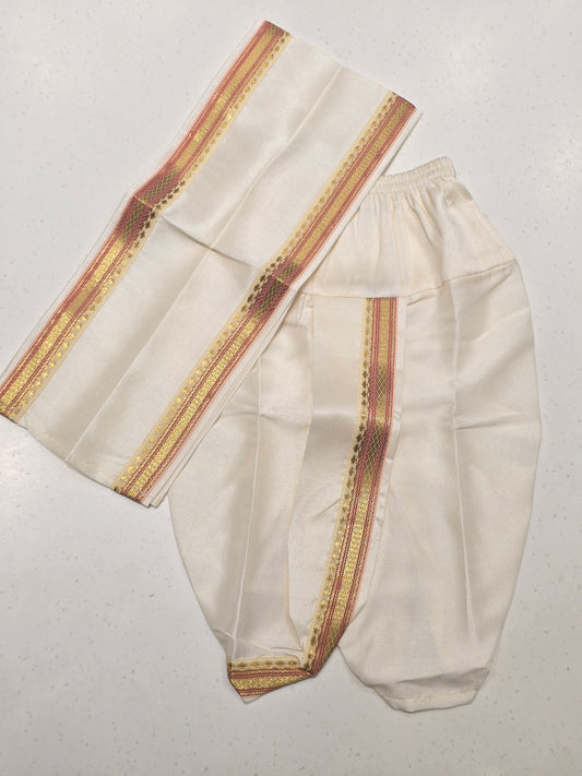 Blue Semi Silk Dhoti Set for Boys