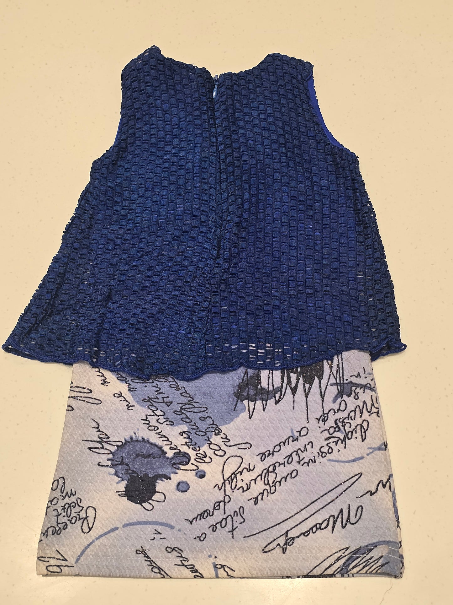 Baby Girls Blue Stretchable Mini Skirt Set