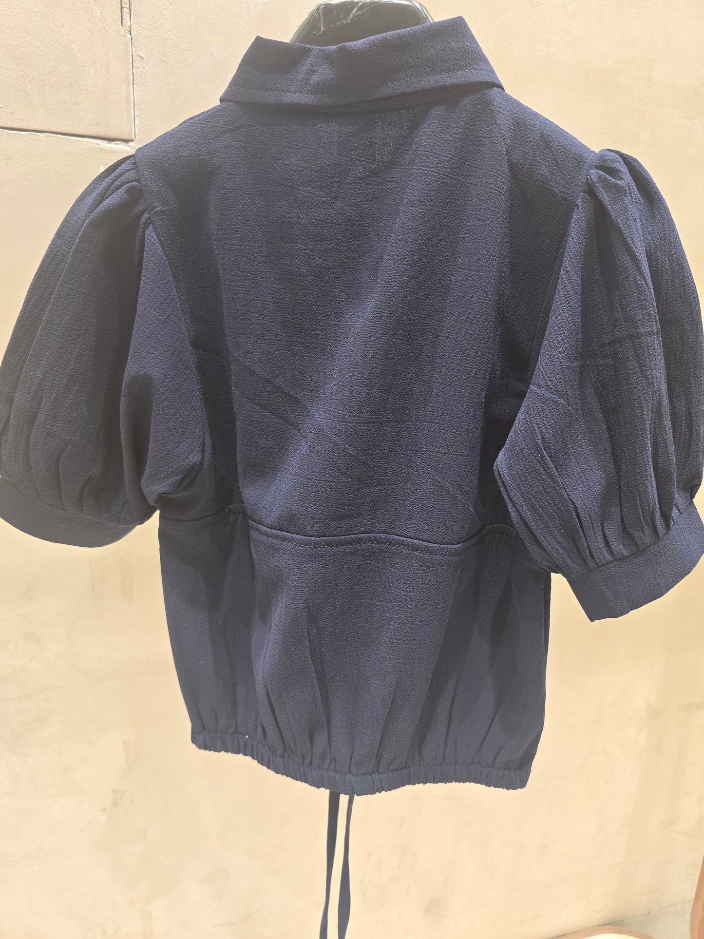 Girl Dark Blue Chiffon Western Top