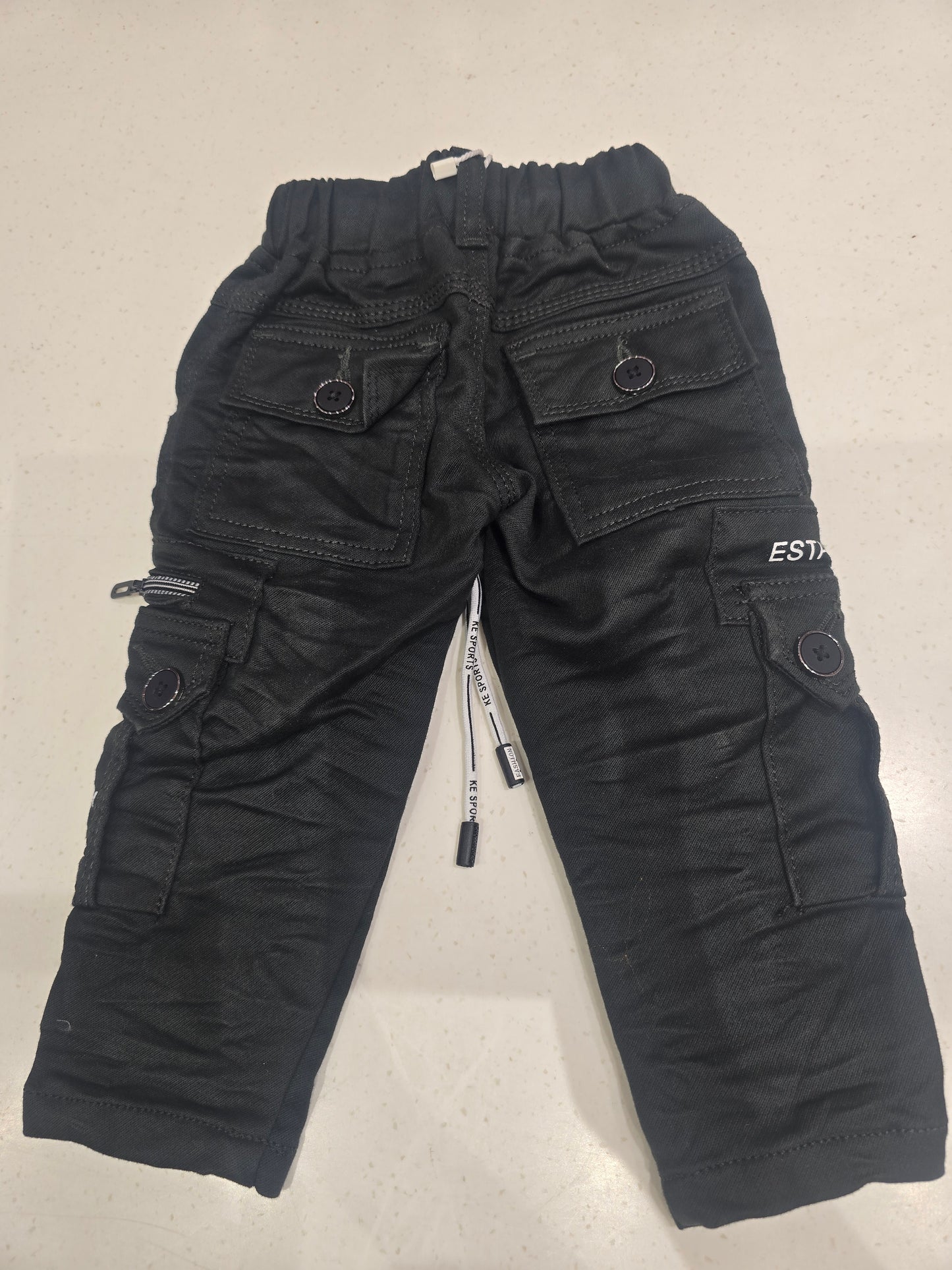 Denim material jeans cargo for boy with Elasticable waist