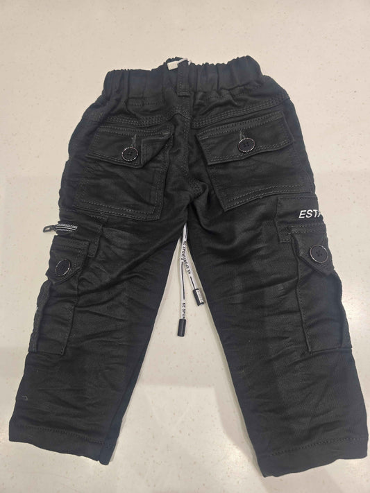 Denim material jeans cargo for boy with Elasticable waist