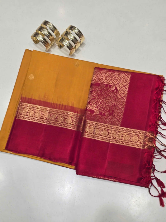 Handloom pure softsilk with traditional butta and rich pallu
