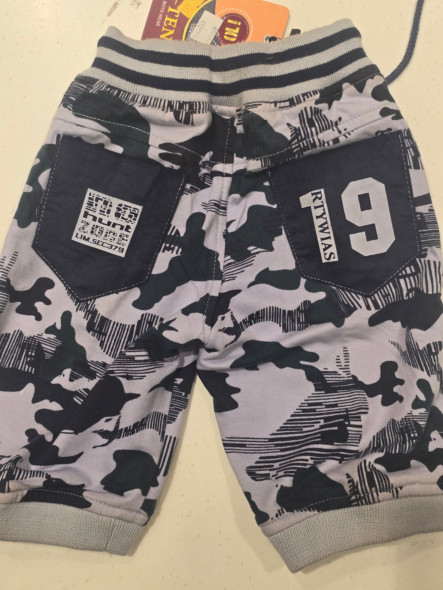 Boys Printed Cotton ¾ Elastic Waist Shorts