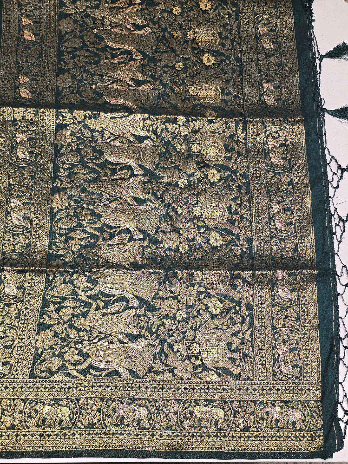 Women Multi Colour Semi Banarasi Silk Saree