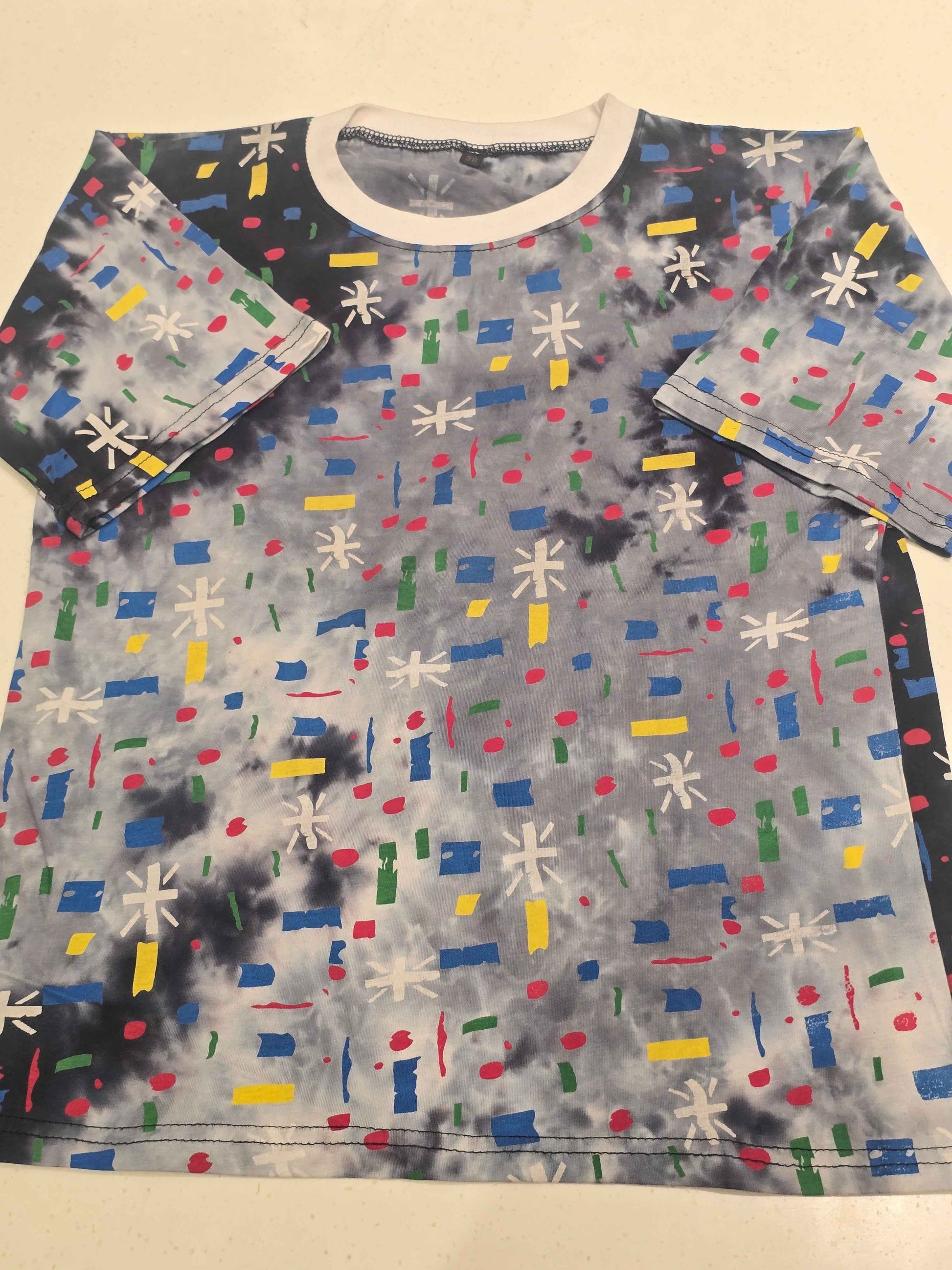 Printed lycra Material tshirt for boys with round neck