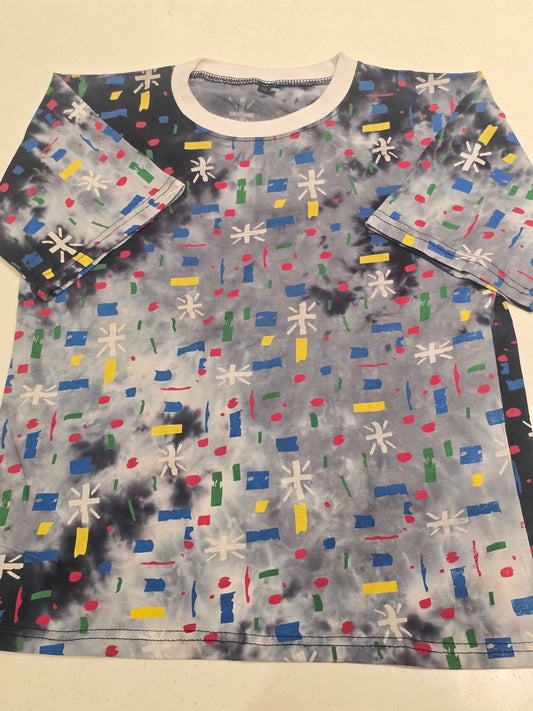 Printed lycra Material tshirt for boys with round neck