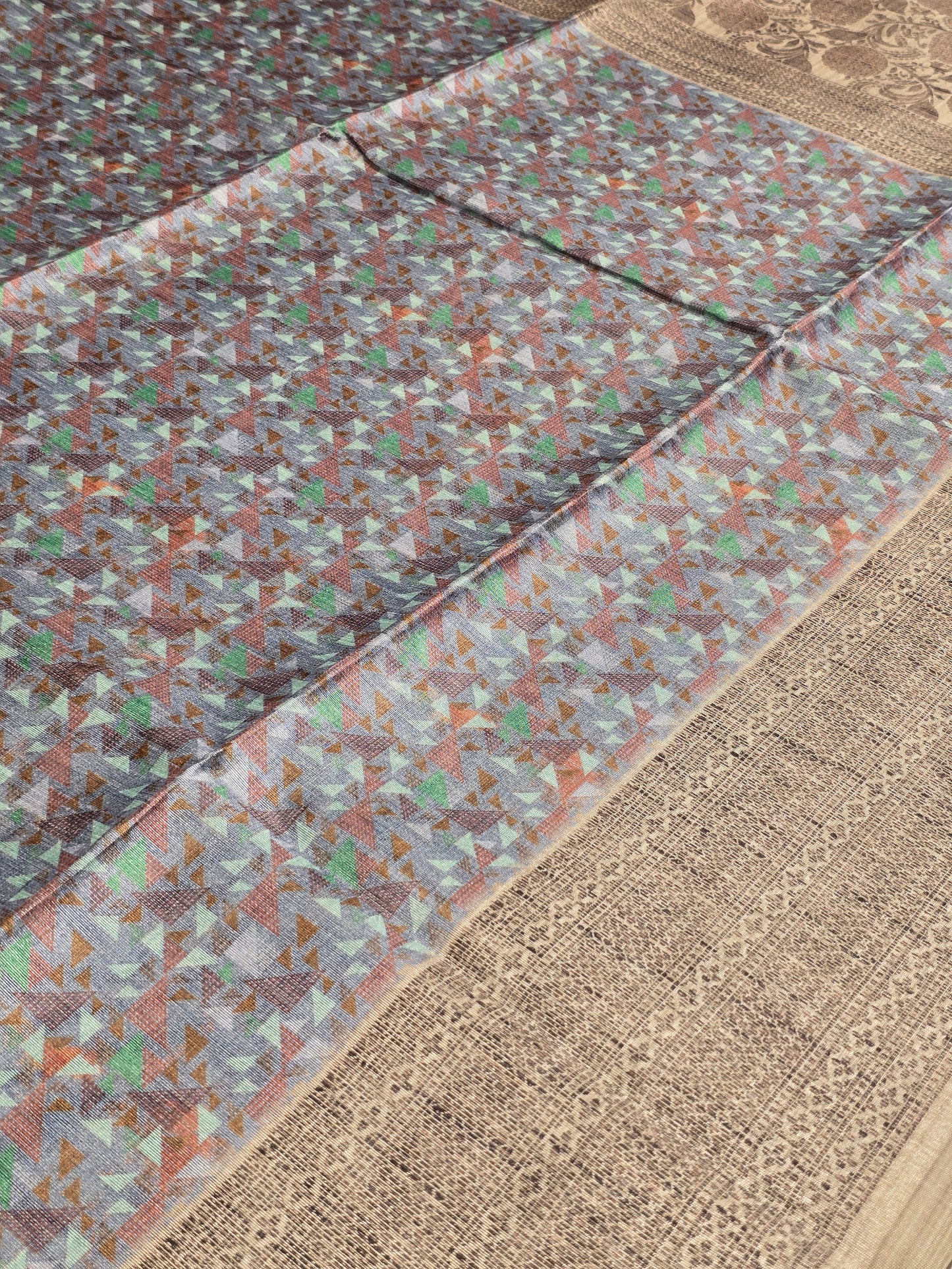 Raw silk with thread work border and pallu Daily wear