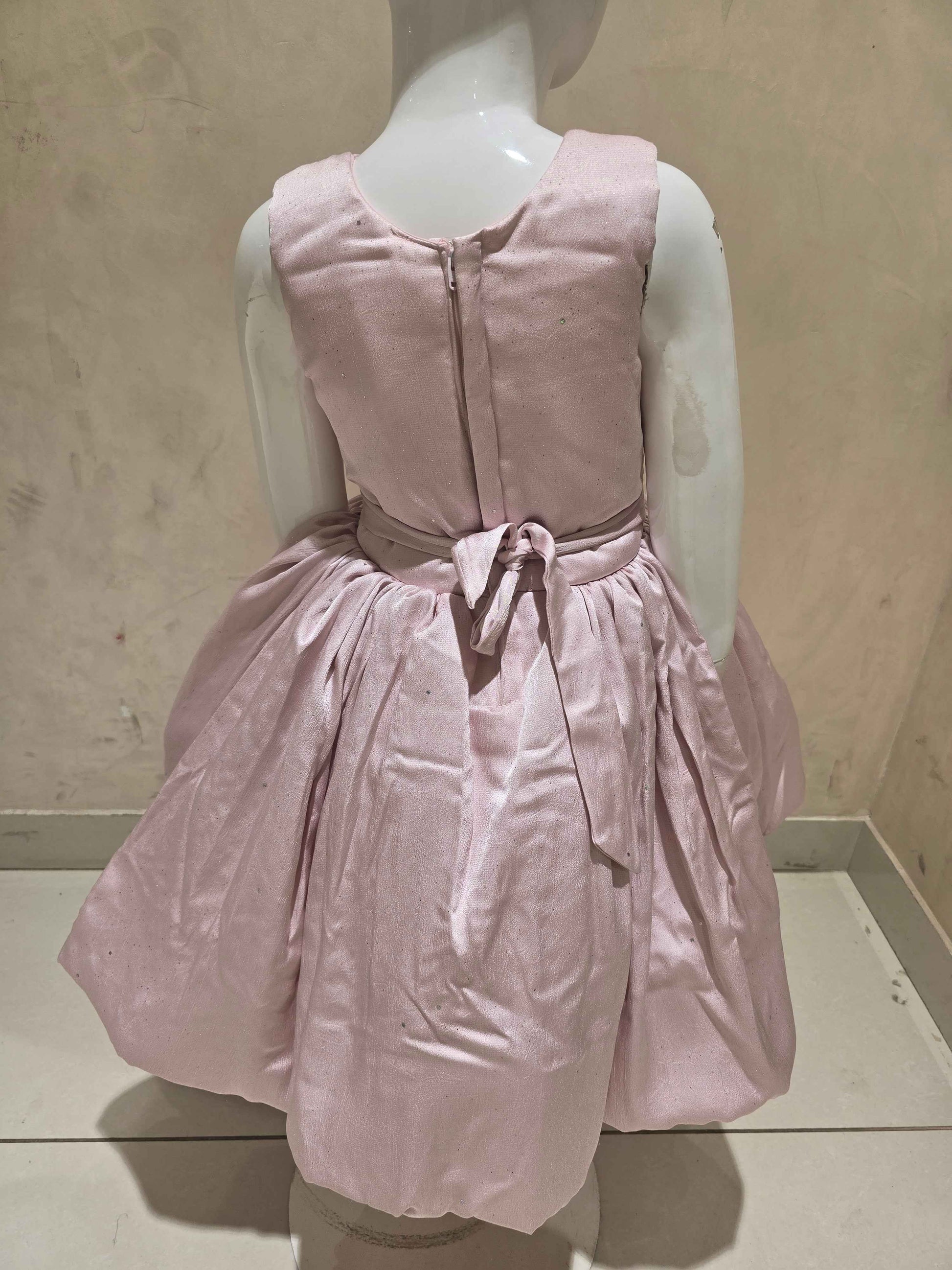 Lavender Satin Crepe Baby Frock for Girls