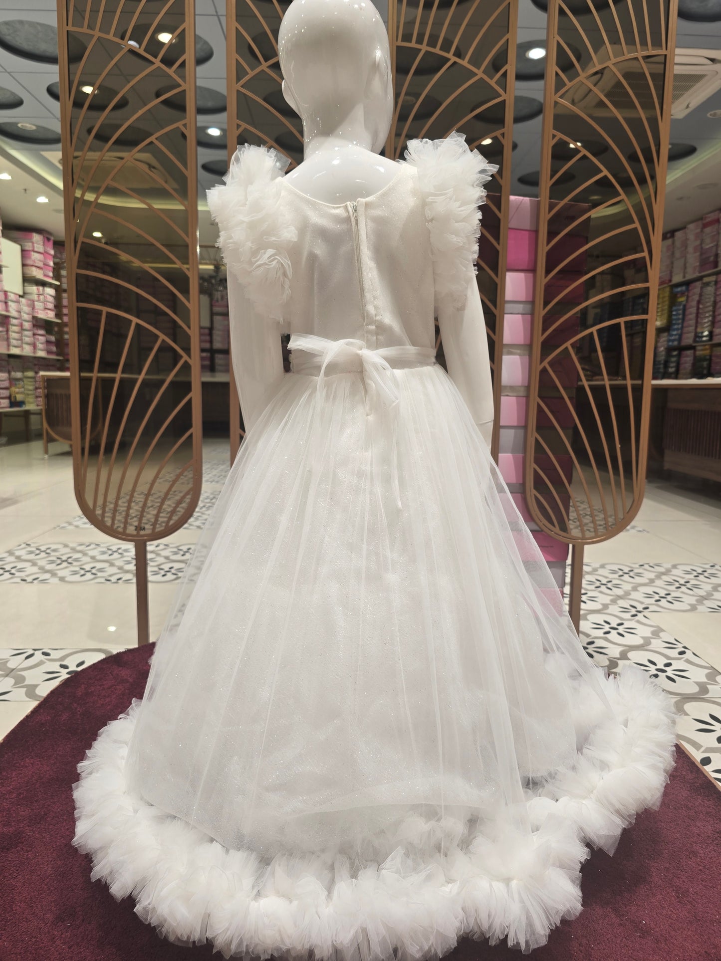 Girl Princess White Butterfly Knitted Fairy Gown