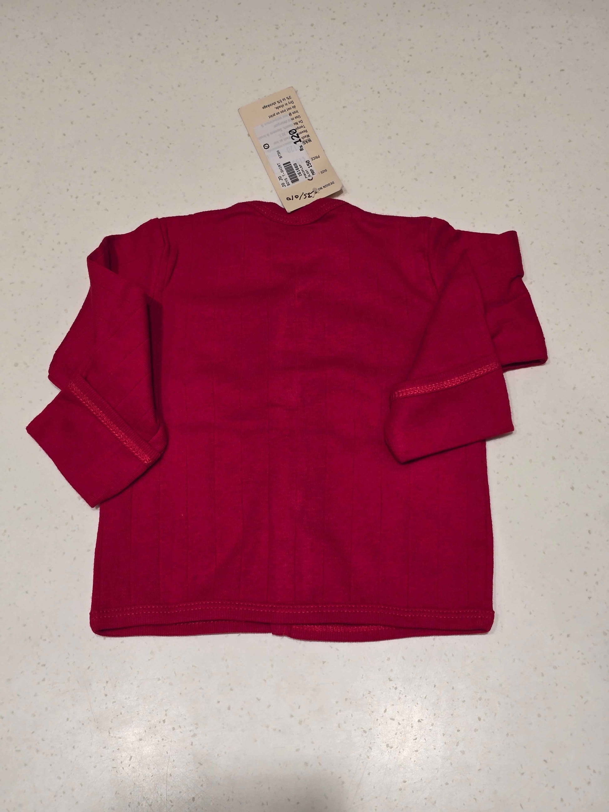 Baby Boys Red Cotton Full Sleeve Shirt
