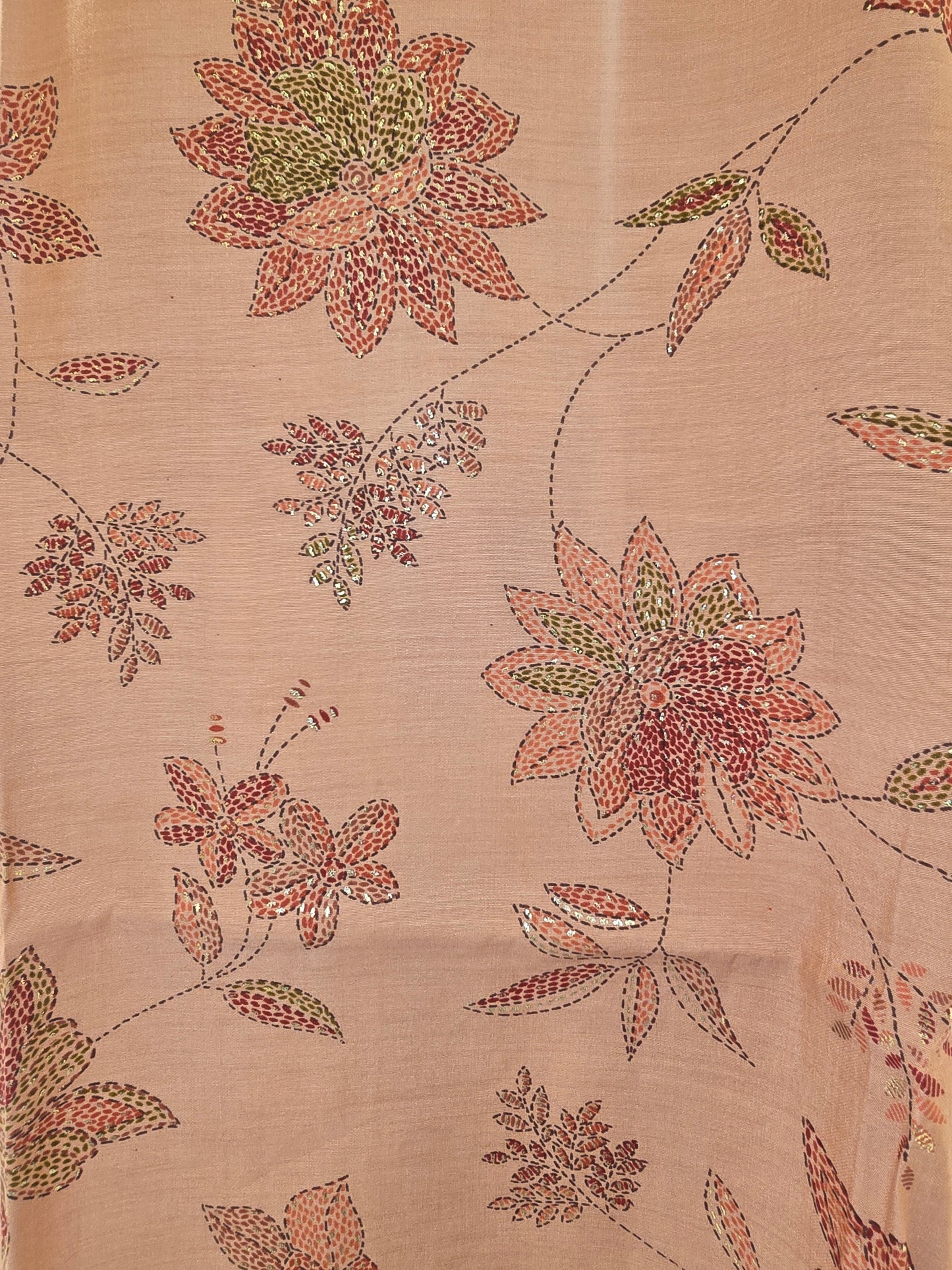 Women Peach Linen Cotton Straight Casual Top