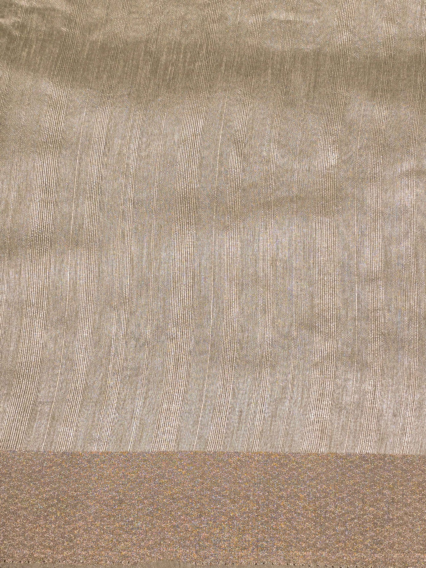 Tussar Saree with White Floral Embroidery