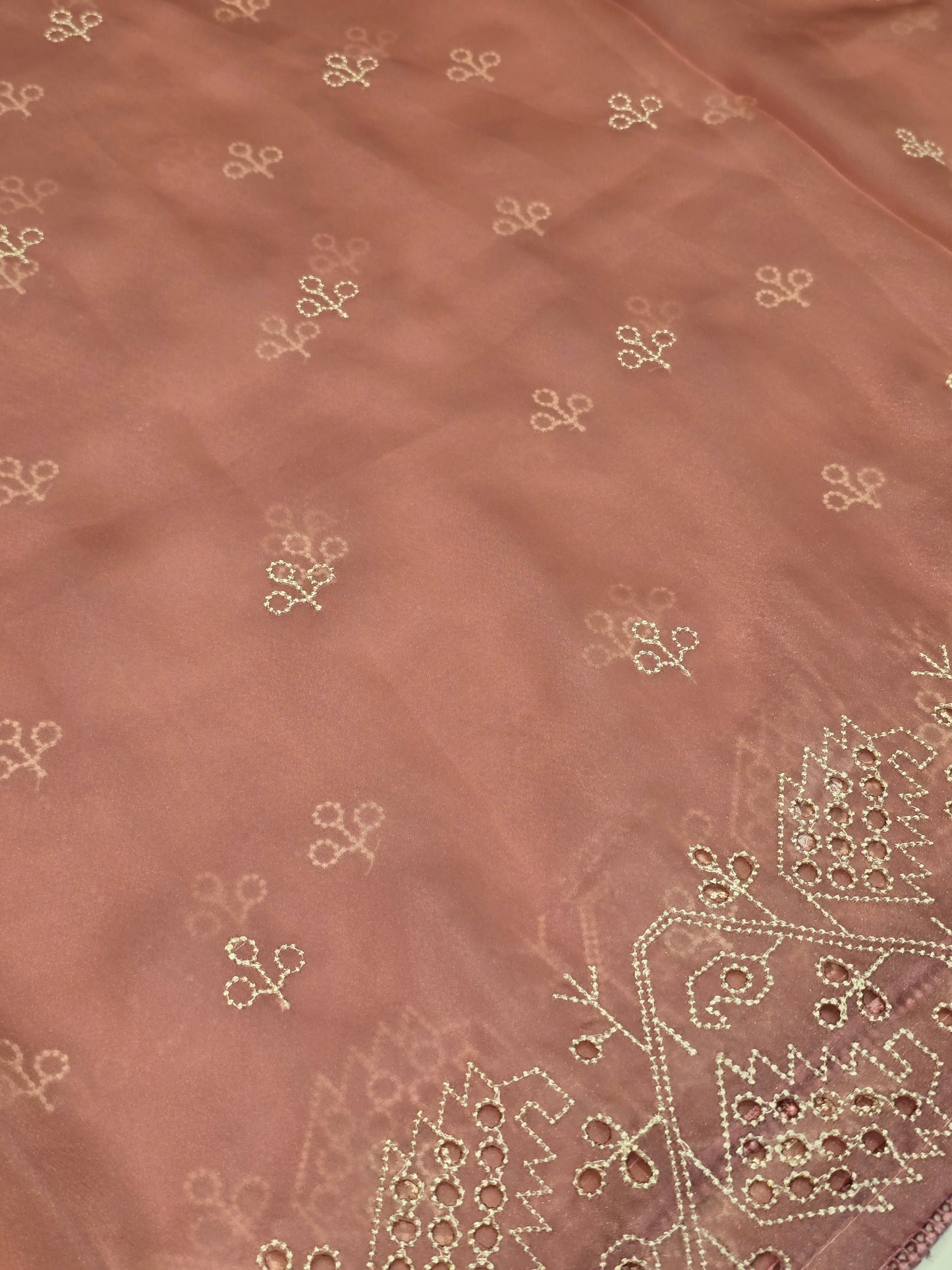 Class tissue with embroidery work fancy saree Festive wear
