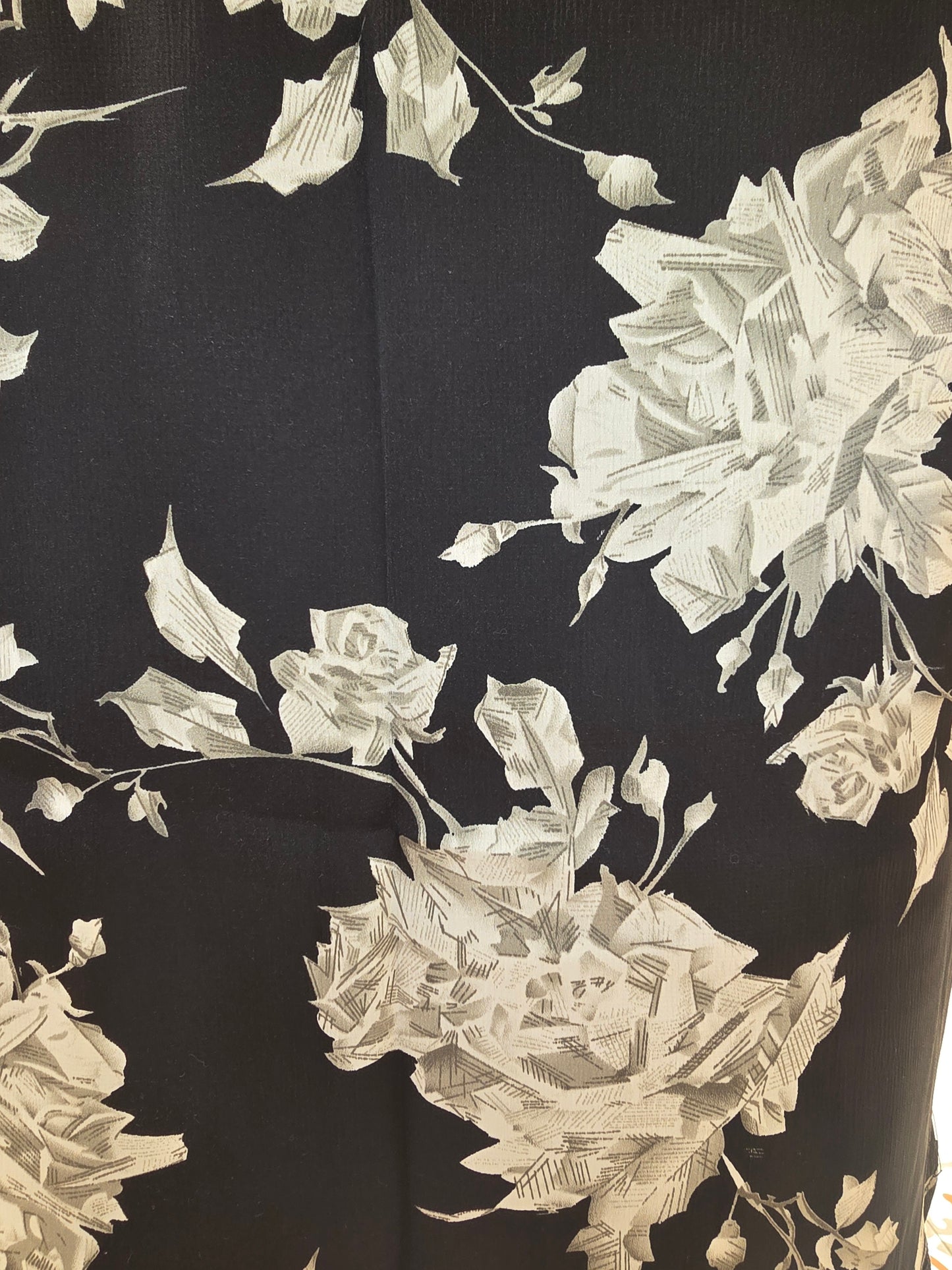 Women Black Printed Rayon Straight Top