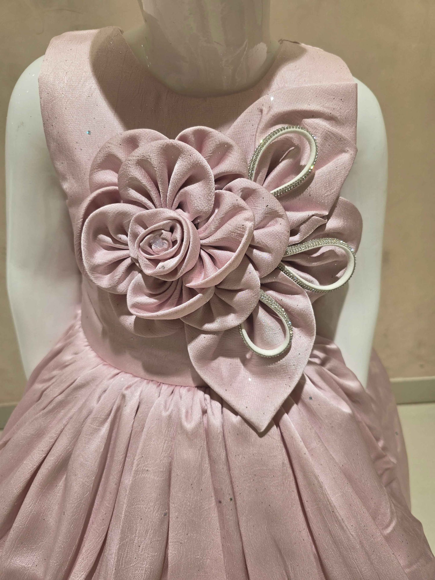 Lavender Satin Crepe Baby Frock for Girls