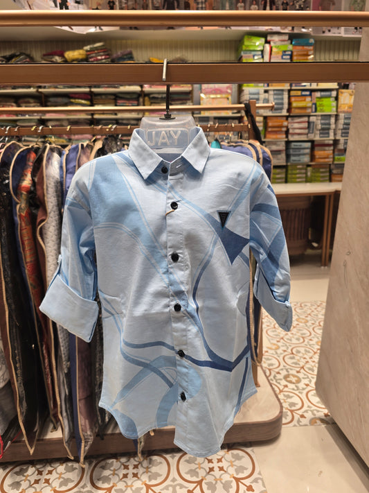Kids Pure Cotton Party Wear Shirt | Full Sleeves, Collar Neck | Premium Soft Fabric