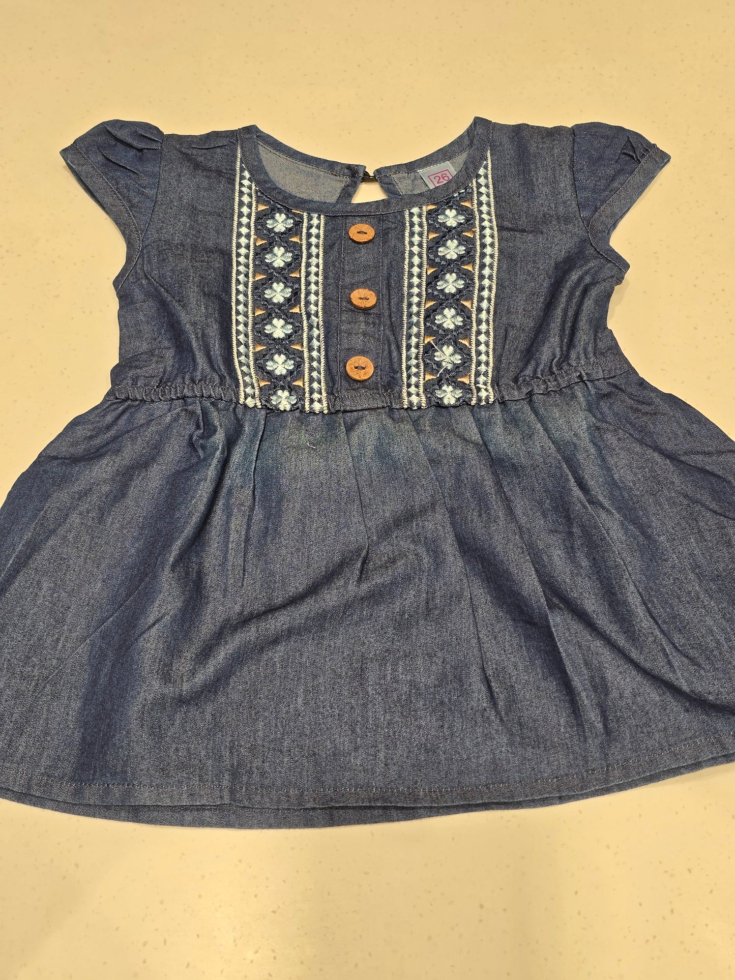 toddler girl's dark wash denim frock