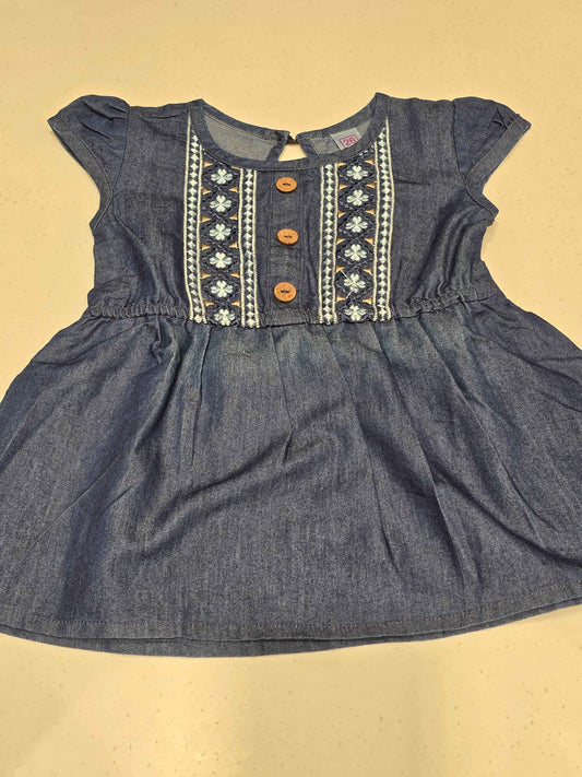 toddler girl's dark wash denim frock