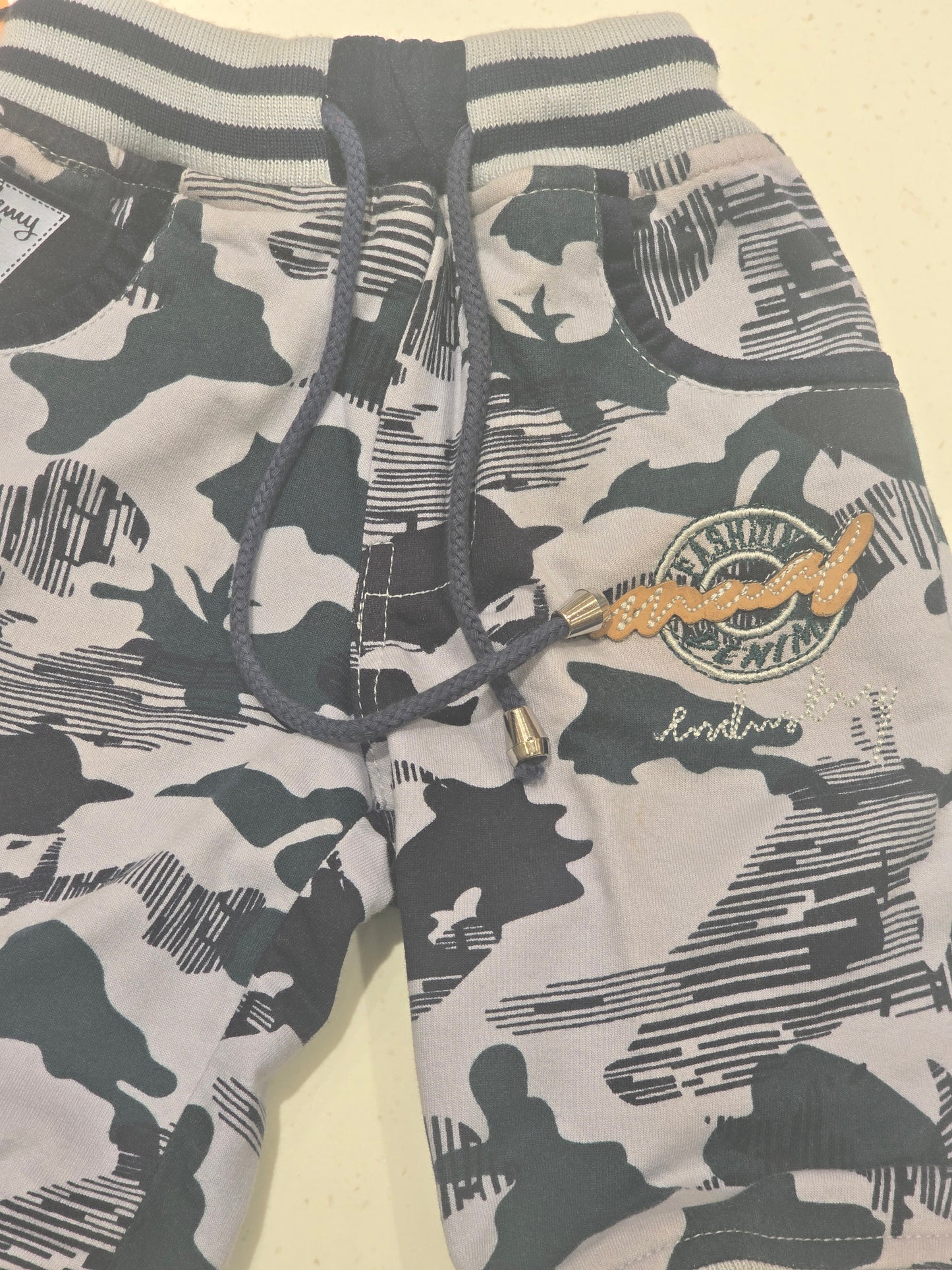 Boys Printed Cotton ¾ Elastic Waist Shorts