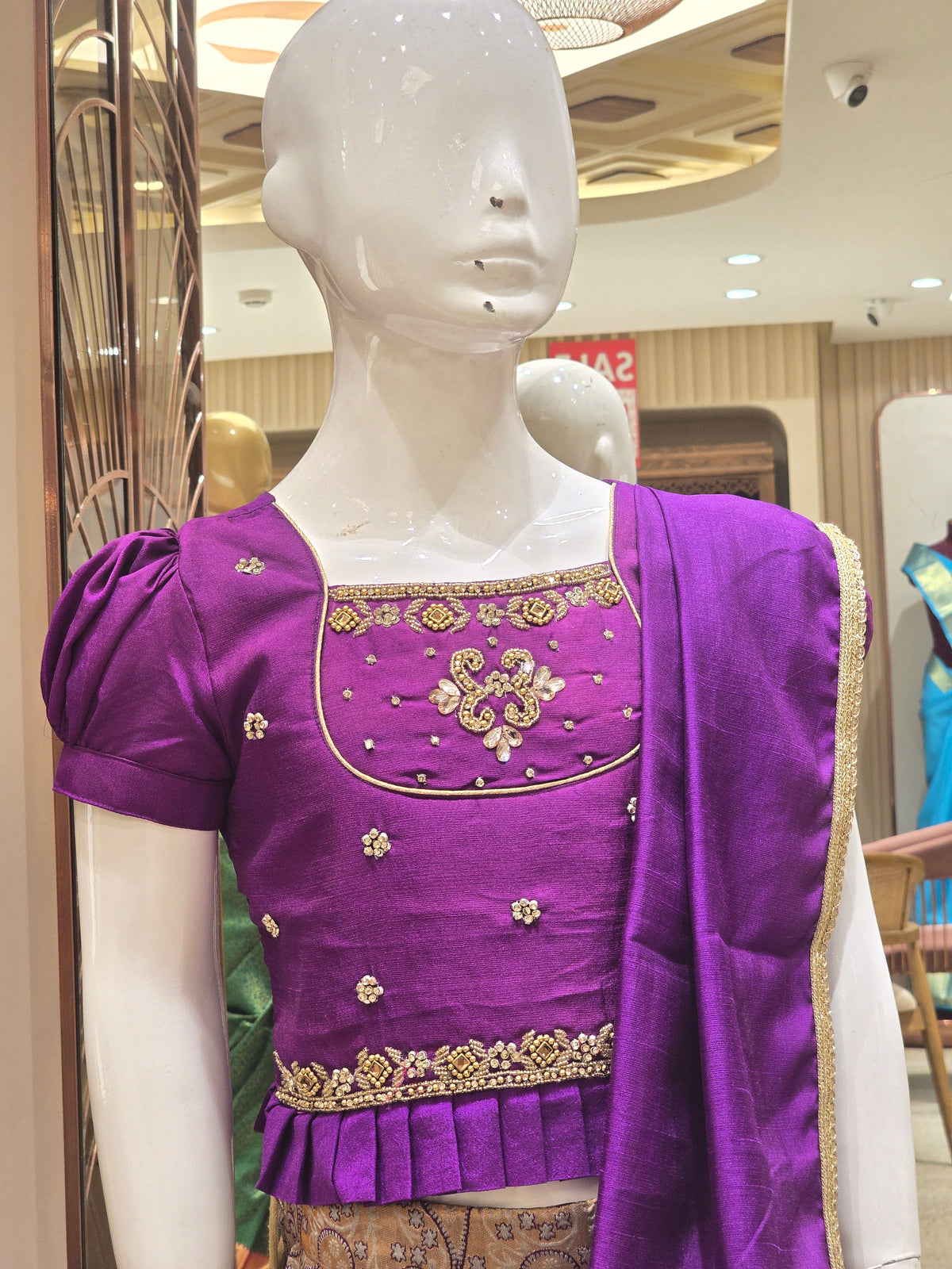 traditional South Indian style kids' lehenga choli