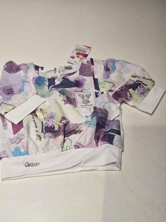 Multi shades Lycra Material western top round neck