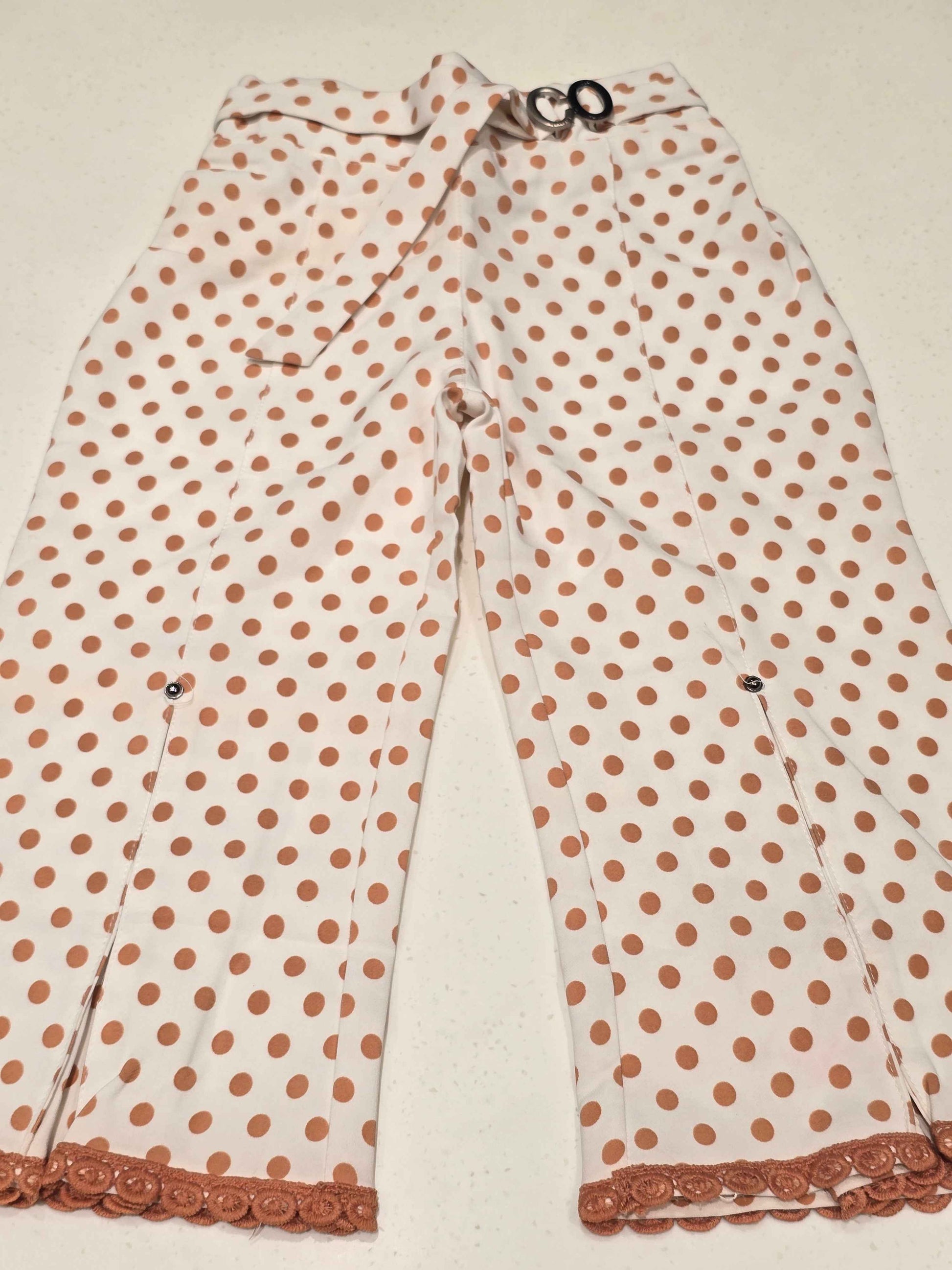 Printed Cotton material white based with polka dots