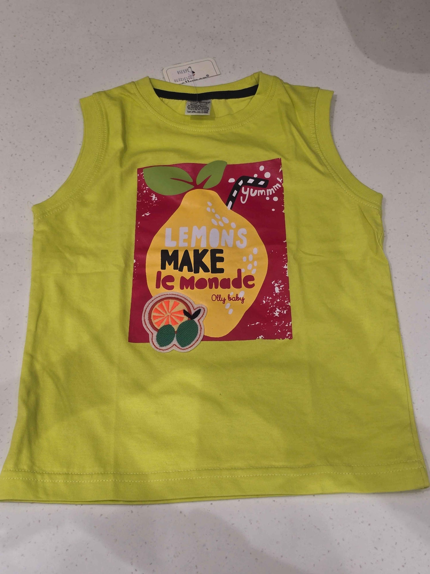 Boys Yellow Cotton Printed Half Sleeve T-Shirt