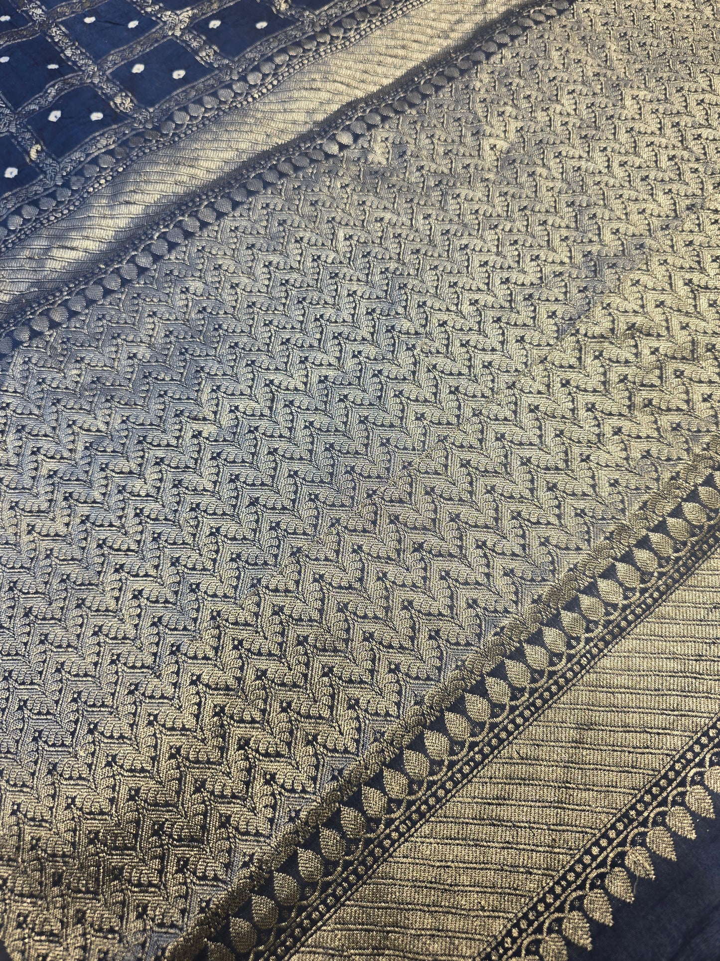 Crush Bandhini Silk Saree with Checked Pattern and Butta Motifs | Lightweight Festive & Daily Wear Saree