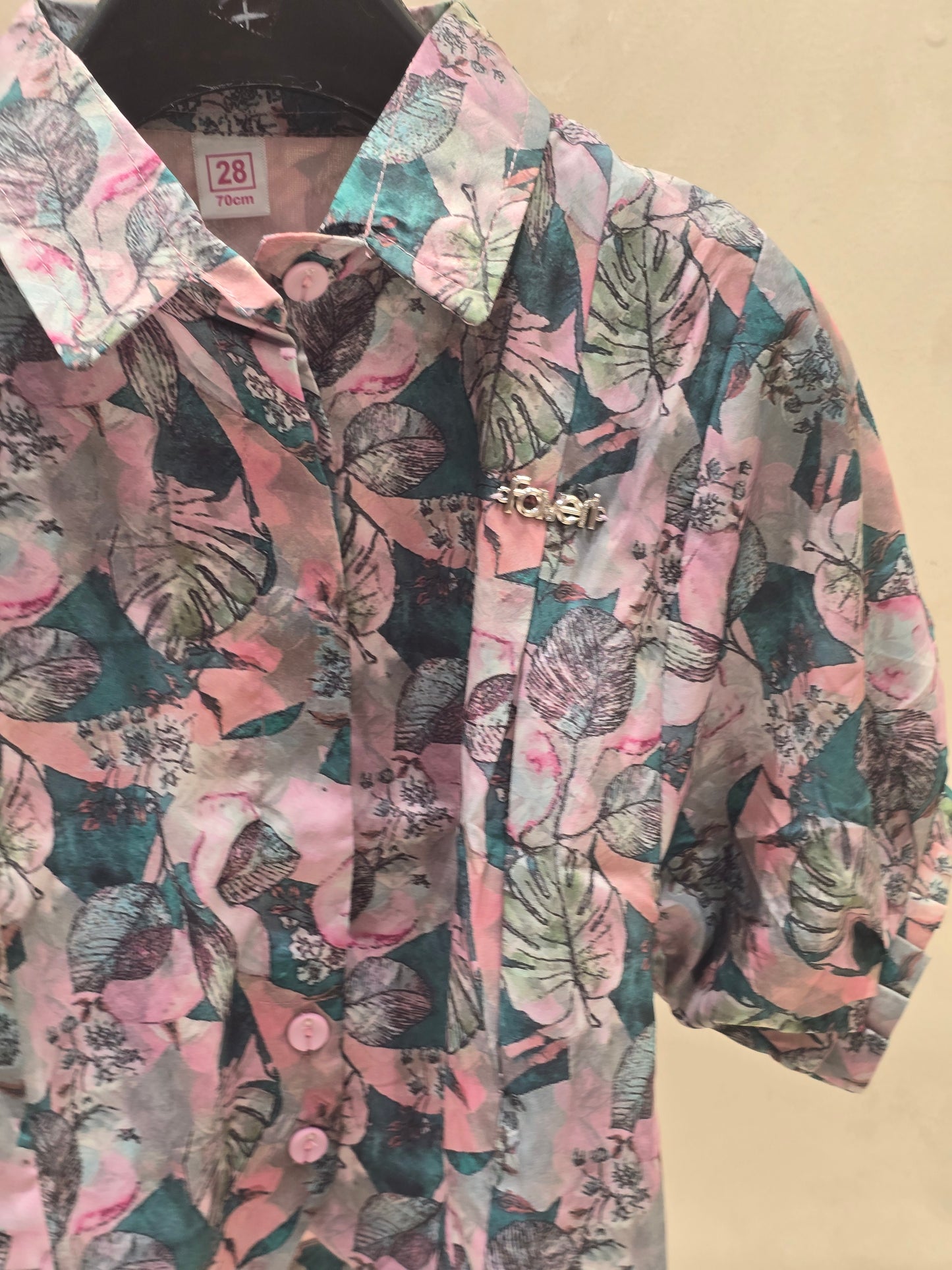 Girl Multi Colour Floral Georgette Western Shirt