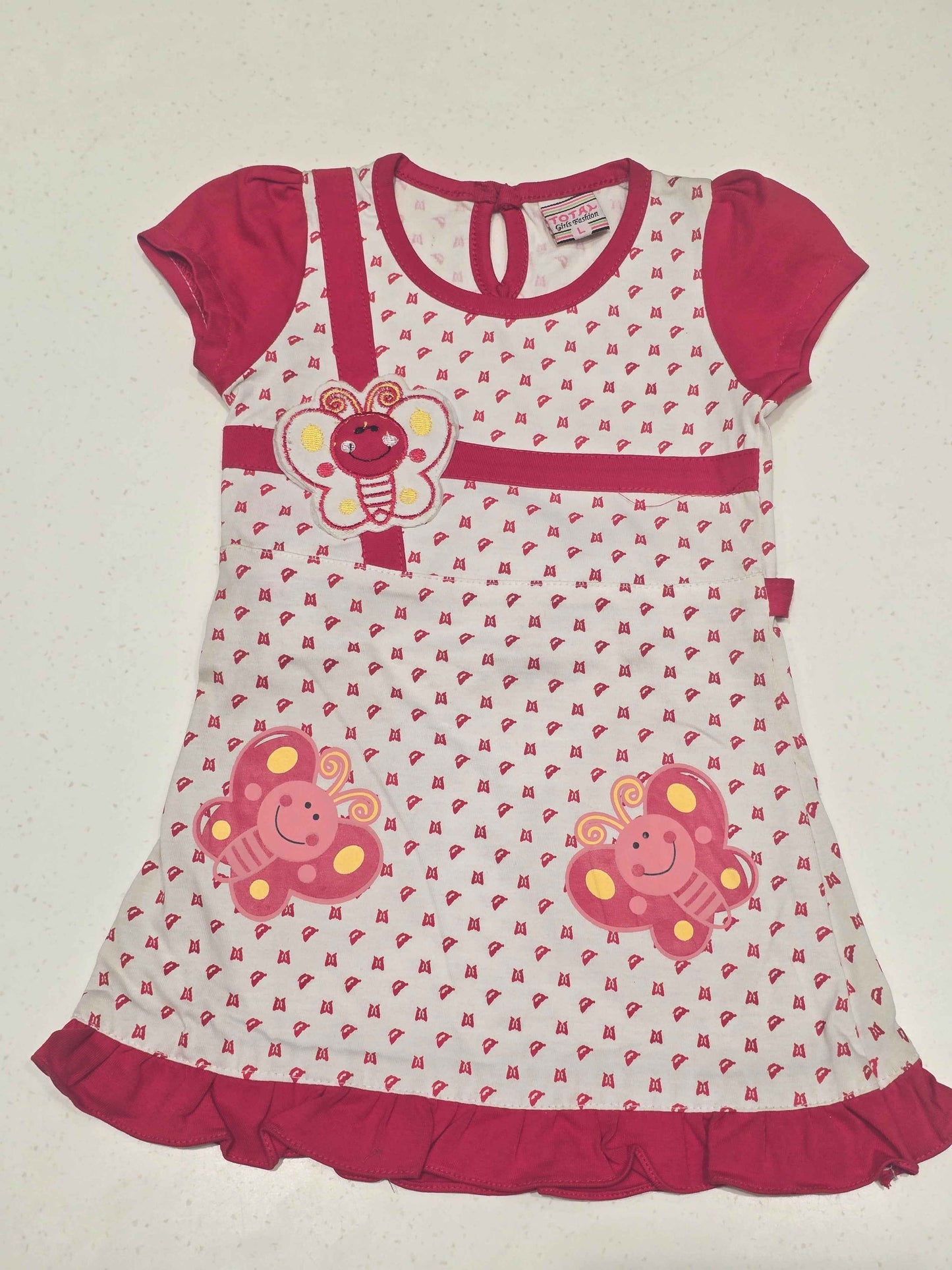 Baby Girl Red Cotton Polka Dot Frock