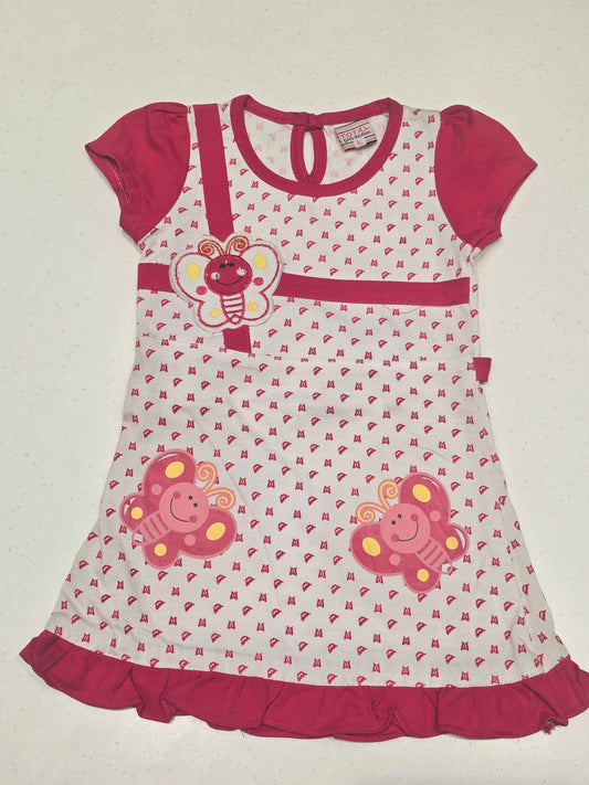 Baby Girl Red Cotton Polka Dot Frock
