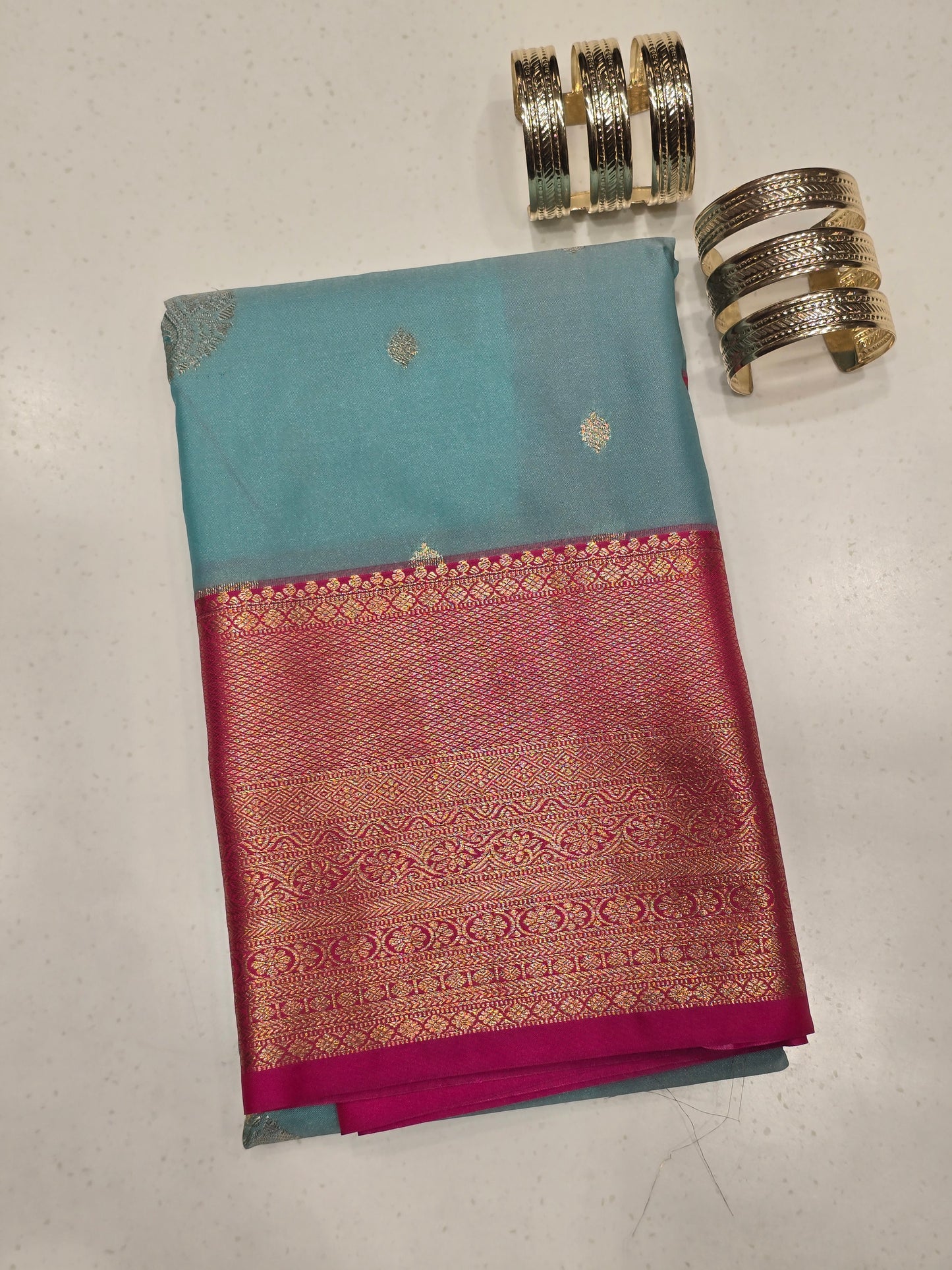 Semi Kanjivaram Silk Saree with Rich Pallu