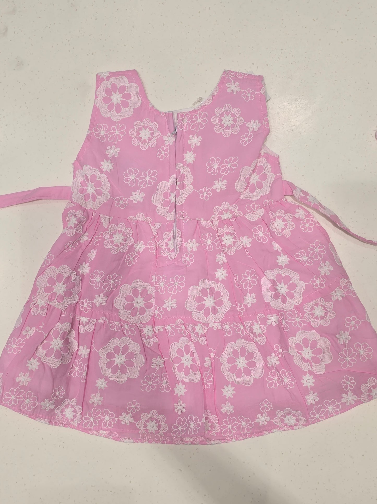 Baby Girl Baby Pink Cotton Embroidered Frock