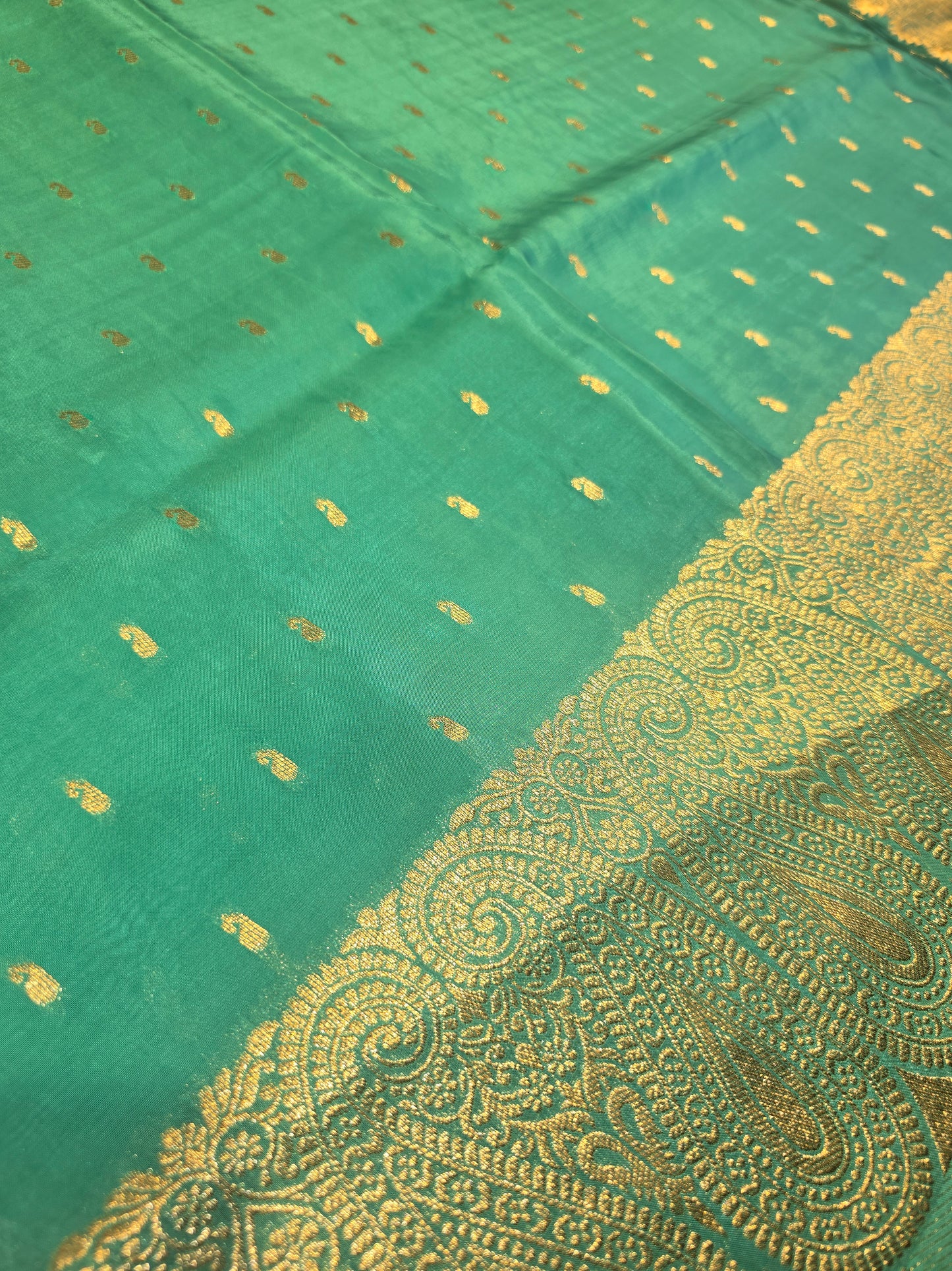 Chinon silk Banarasi border small Butta across the body Festive | party wear