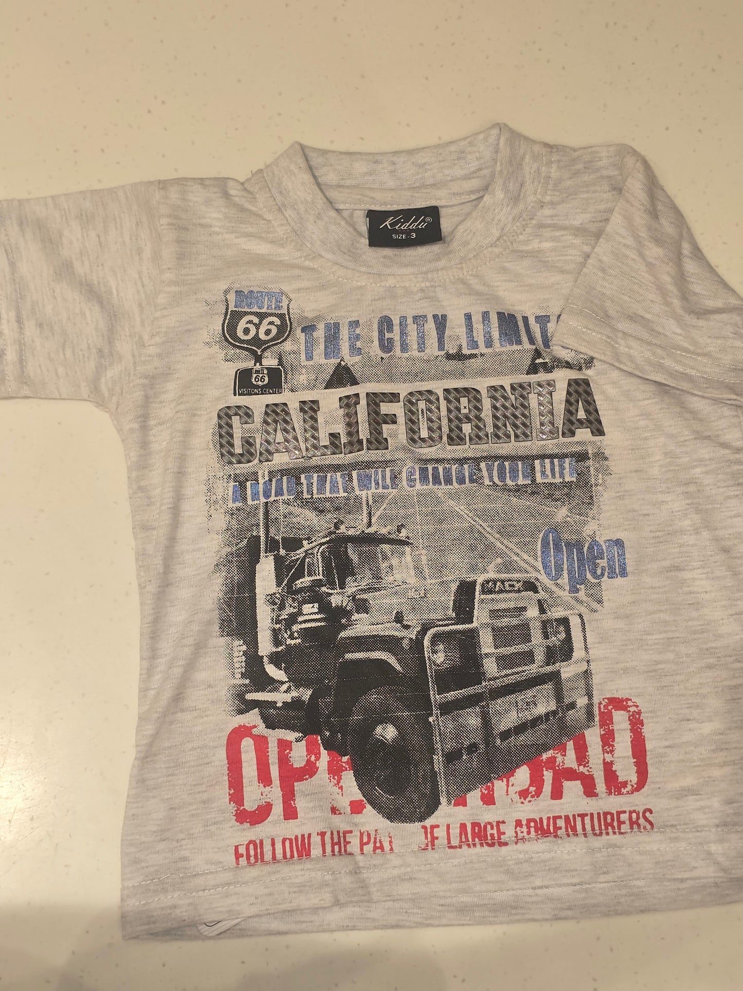 Cotton material white with Gray colour t-shirt with front prints