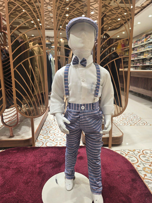 Lenin material white with blue shade dungri for boy baby