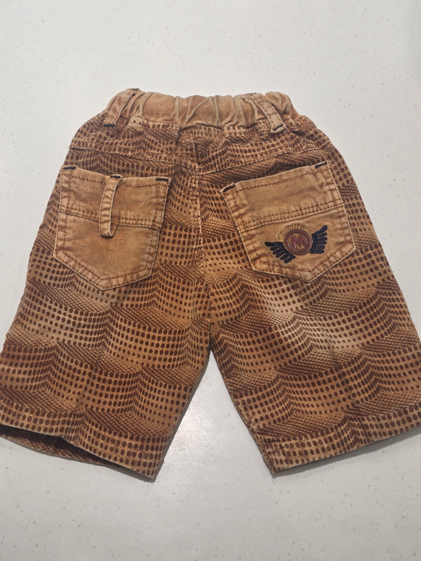 Baby Girls Rust Corduroy Elastic Waist Shorts