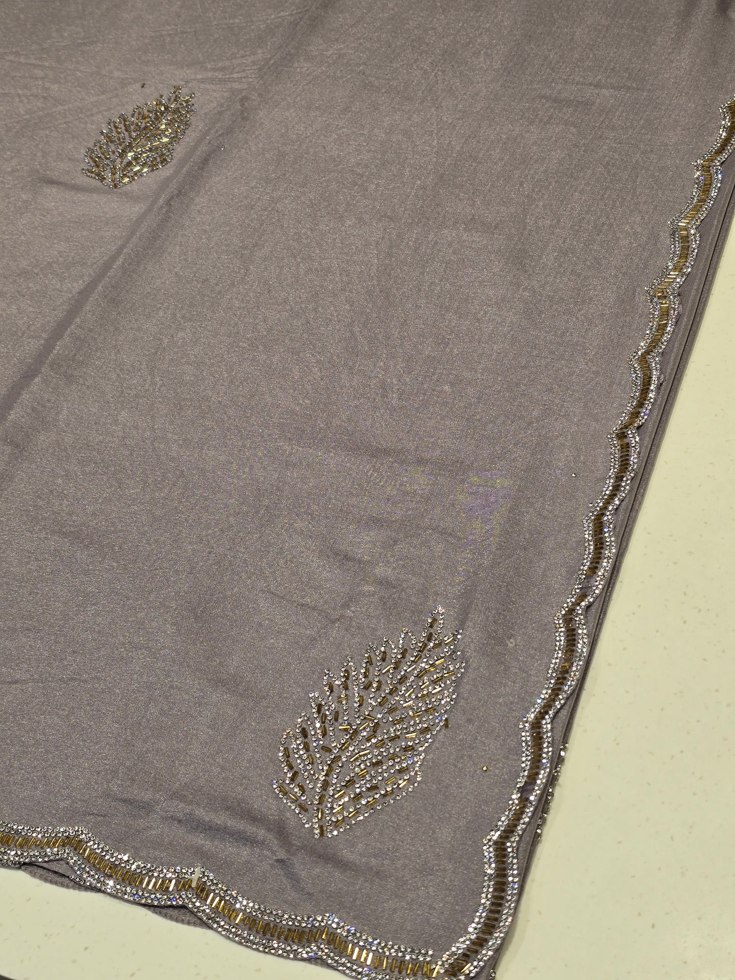 Organza with stone work saree and border Party wear