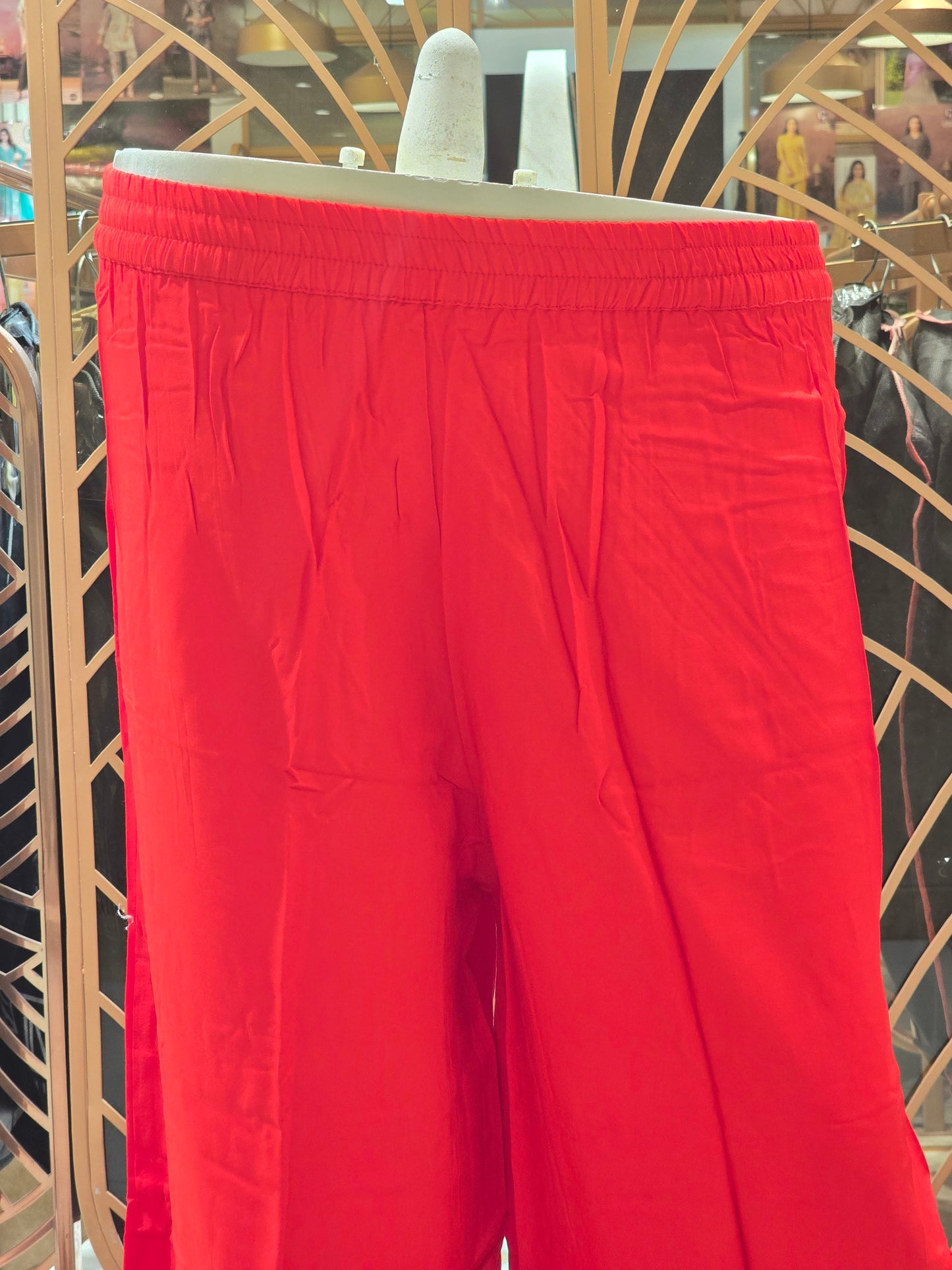 Pista Green Cotton Palazzo Pants for Women