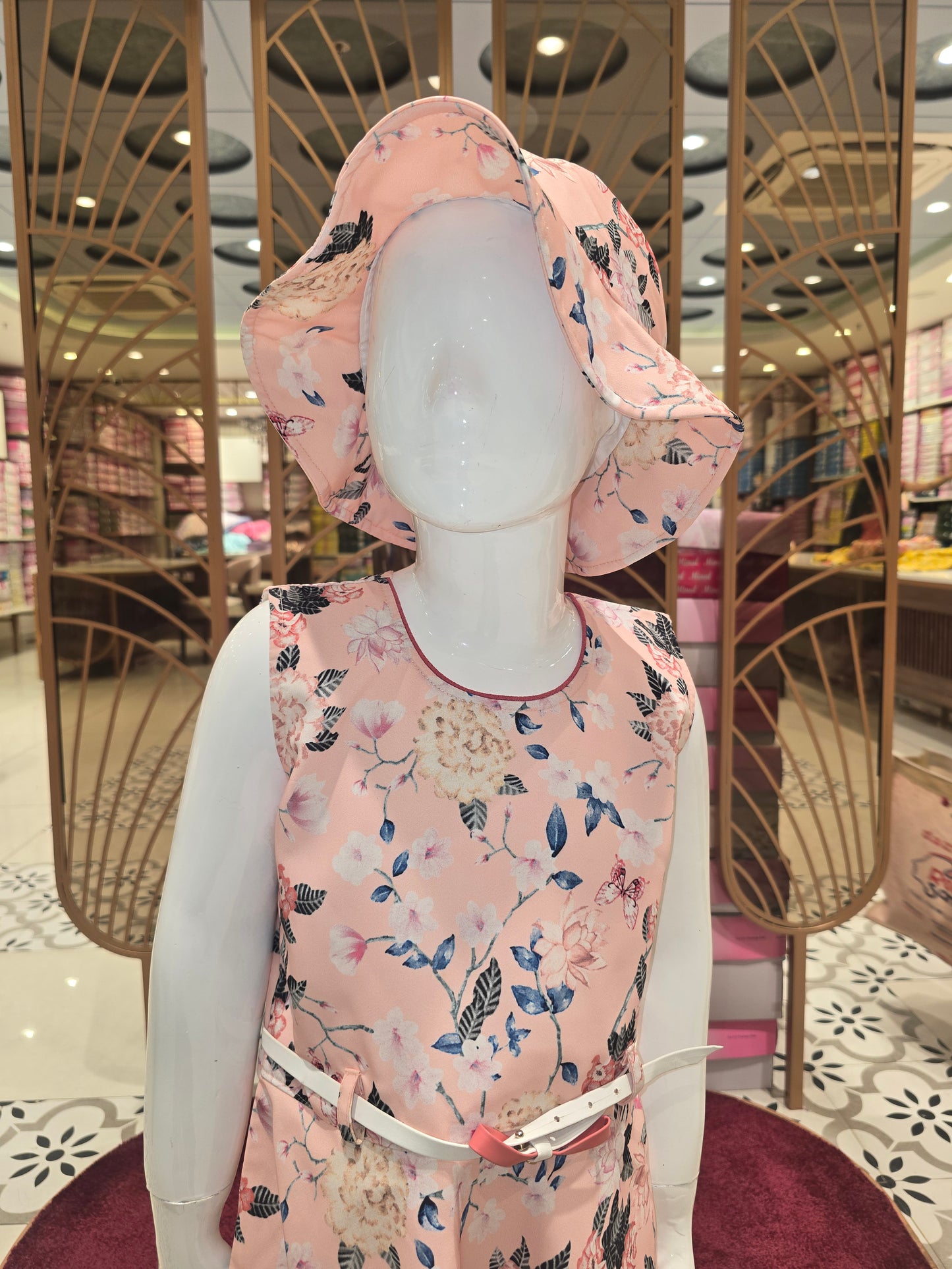 Girls Yellow Georgette Printed Baby Frock