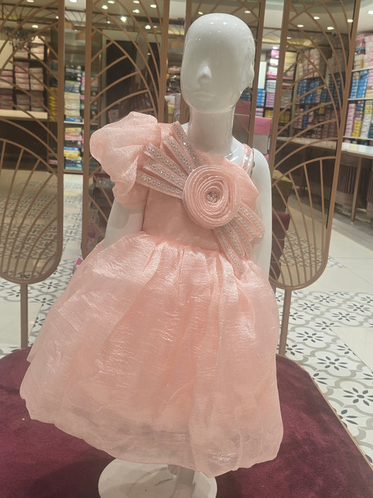 Organza One-Shoulder Baby Frock for Girls Size
