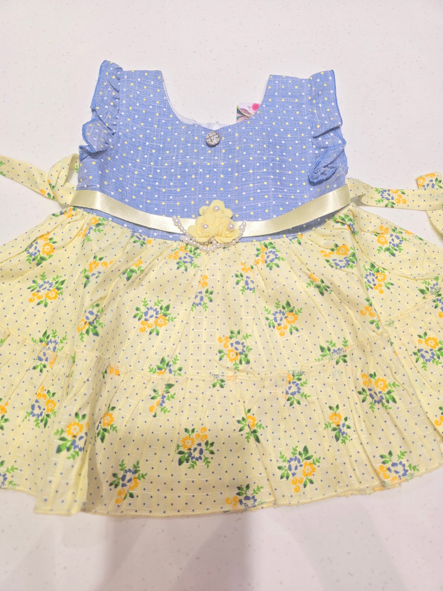 Baby Girl Dual Colour Cotton Frock