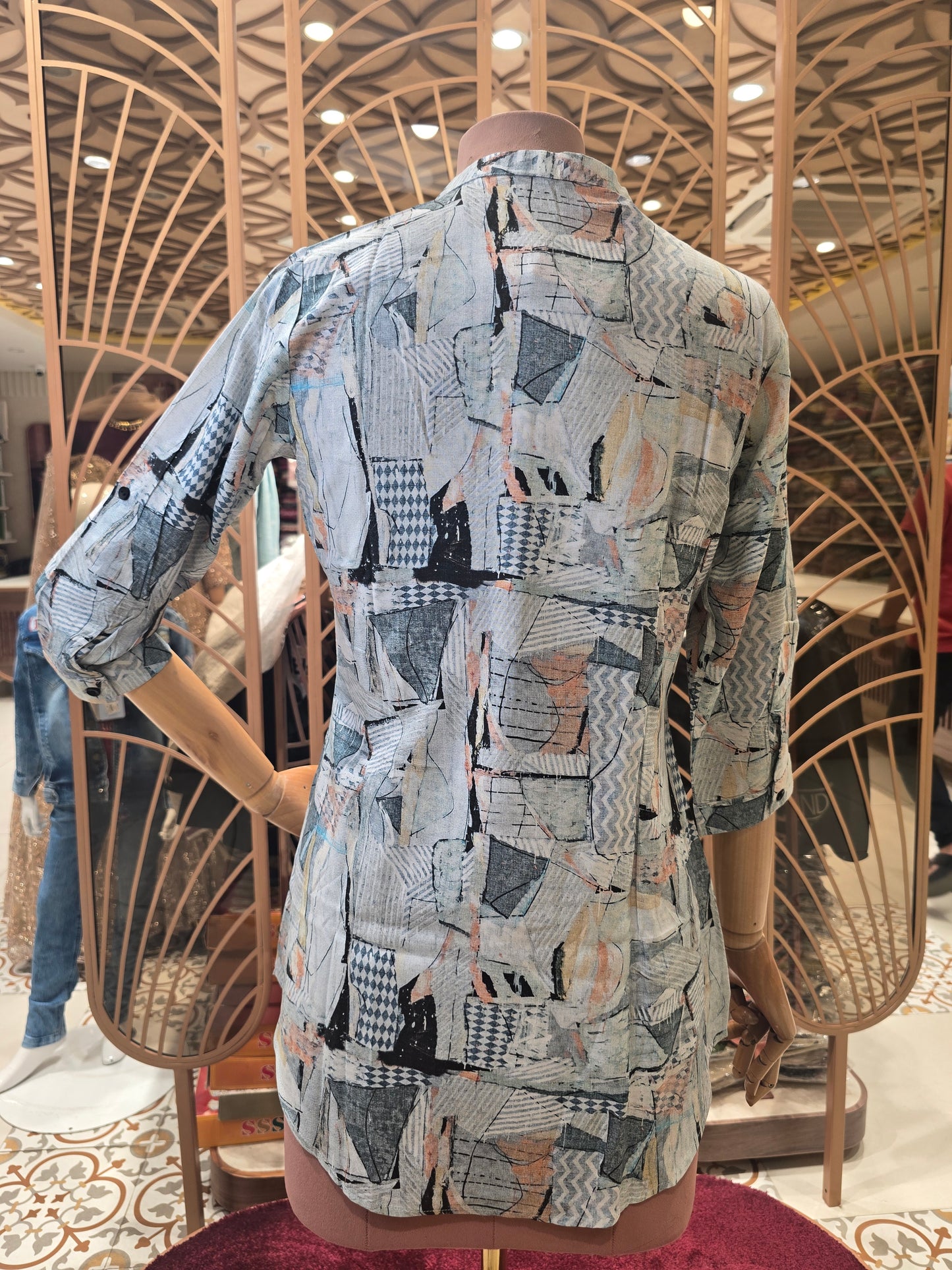 Women wear kurta Rayon Material with printed design and round neck with buttons